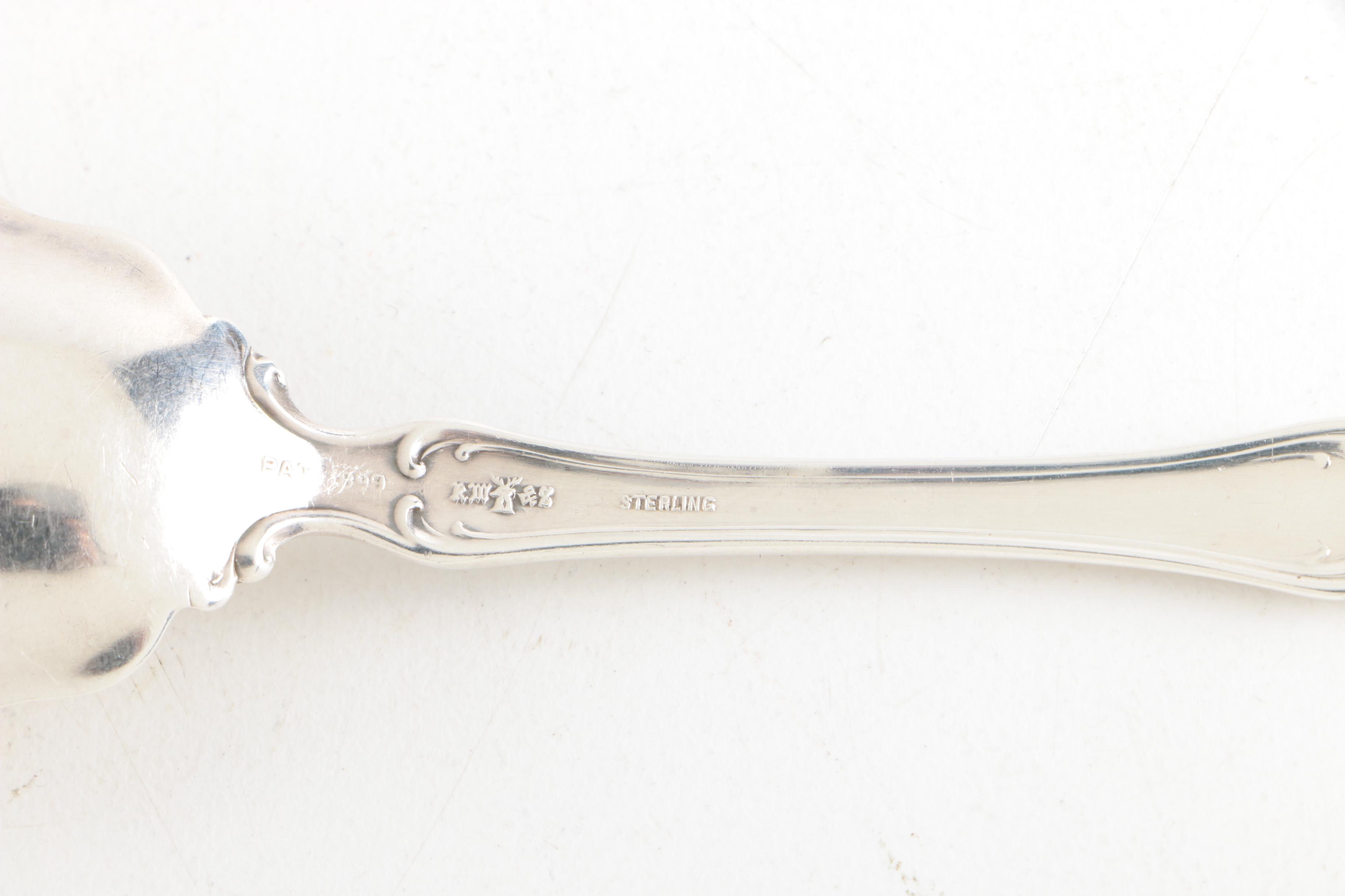 R Wallace & Sons "Irving" Sterling Silver Jelly Spoon and Towle Sterling Ladle