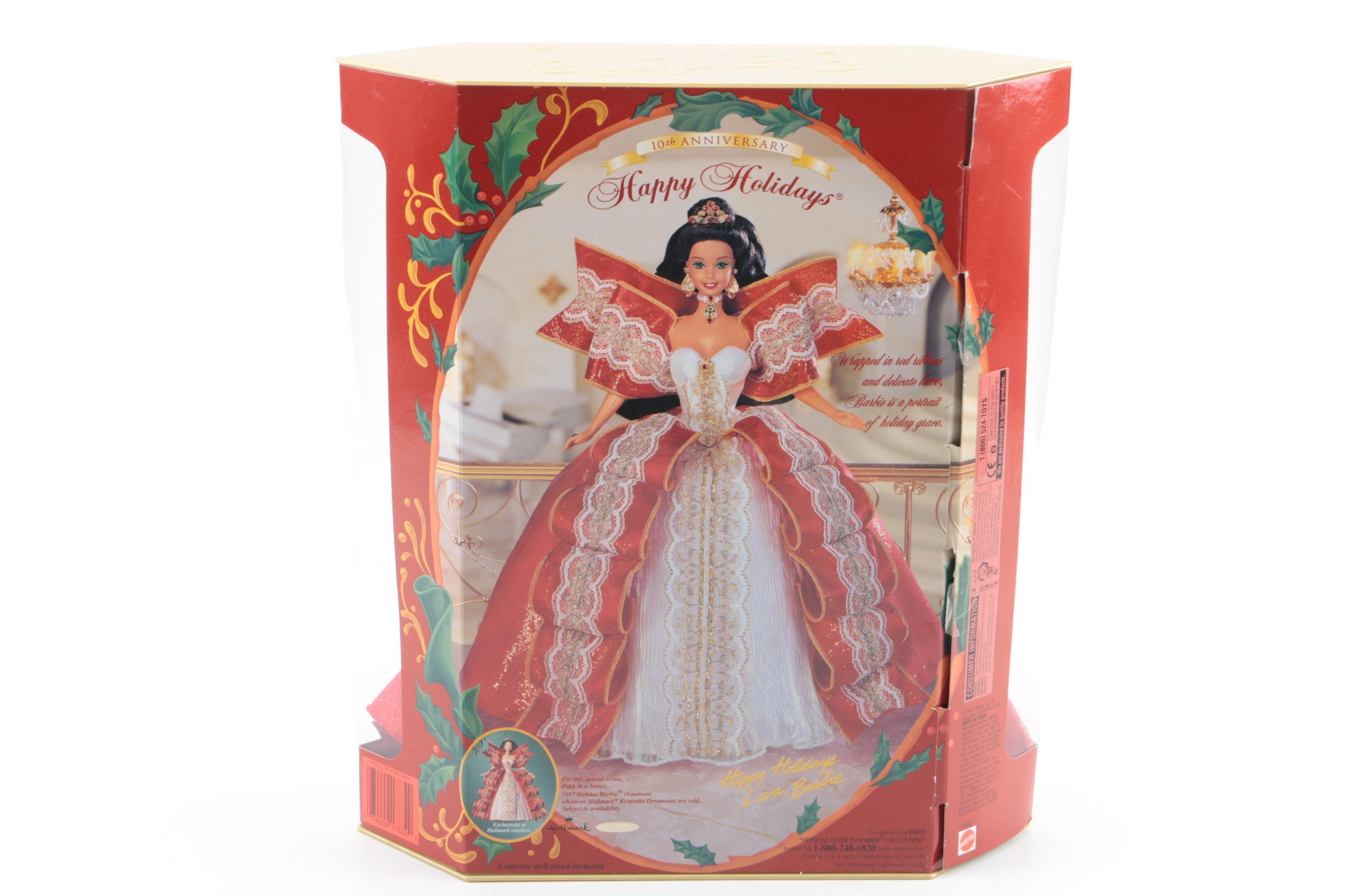 1990s Mattel "Happy Holiday" and "Cinderella" Barbie Dolls