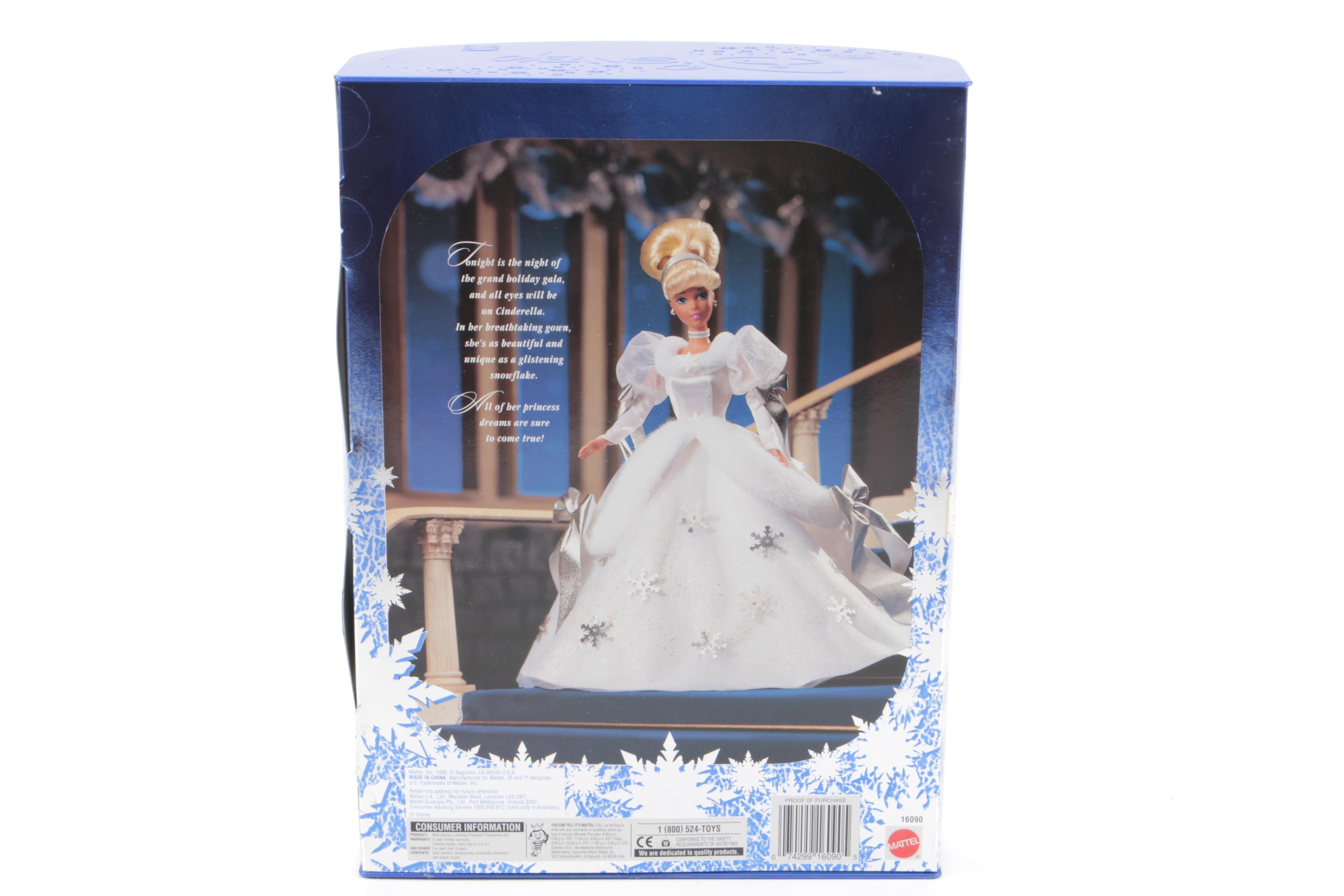 1990s Mattel "Happy Holiday" and "Cinderella" Barbie Dolls
