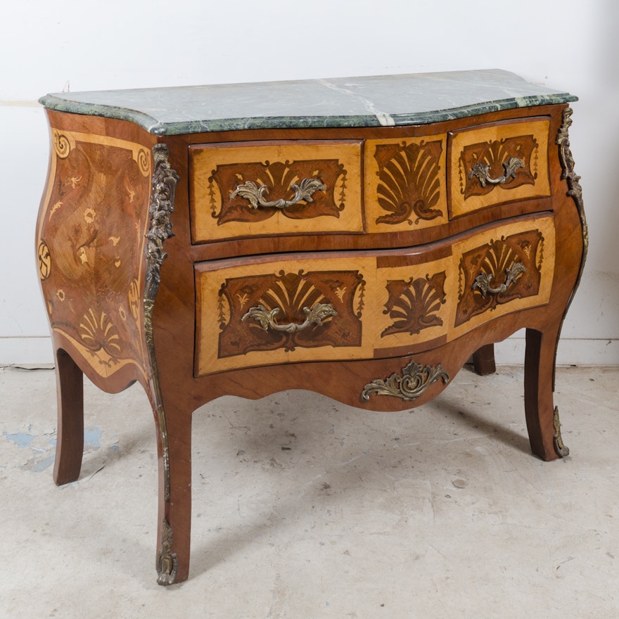 Louis XV Style Walnut Bombé Chest