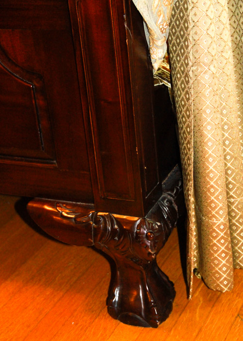 Vintage Chippendale Style Mahogany Tester California King Size Bed Frame