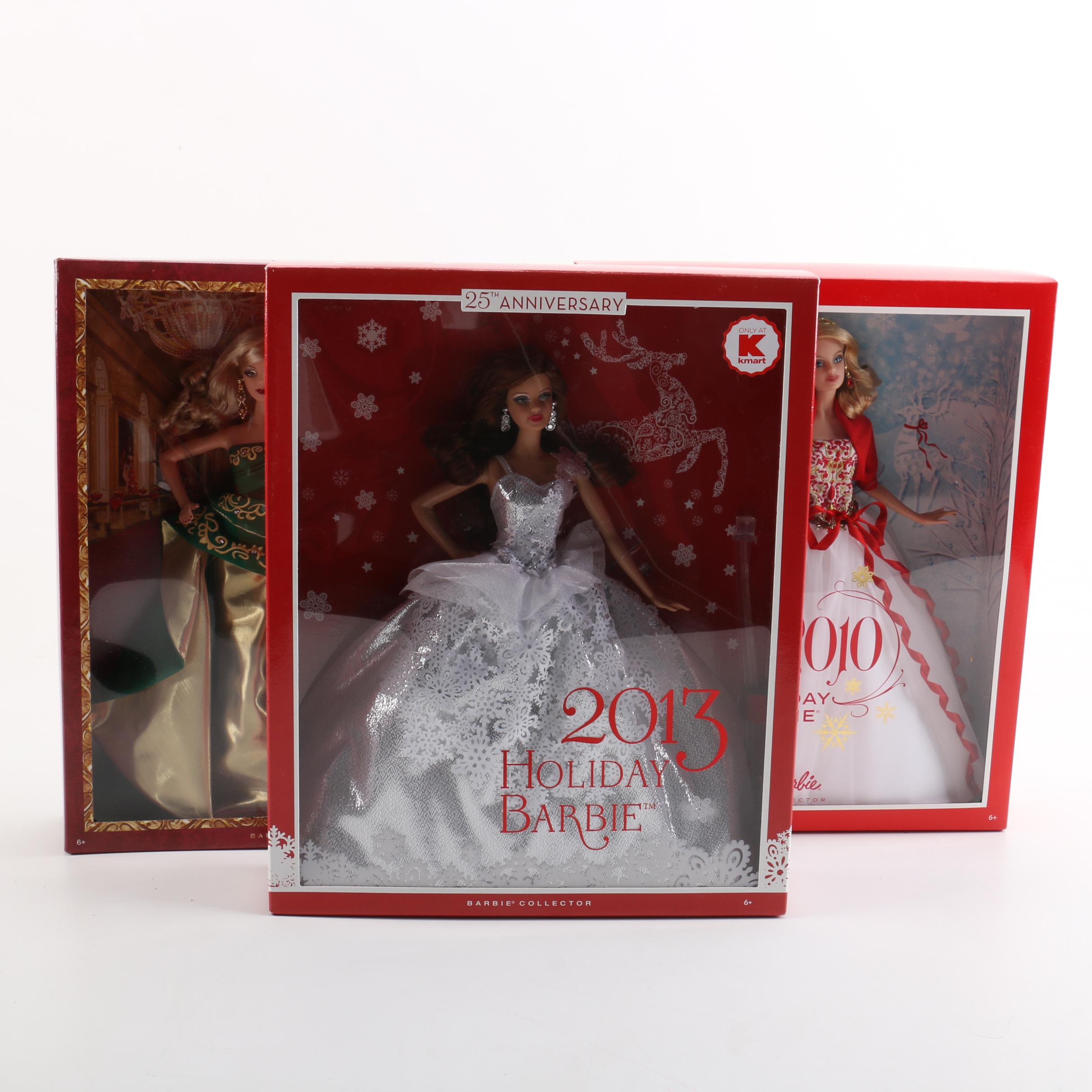 2010s Mattel "Holiday Barbie" Dolls