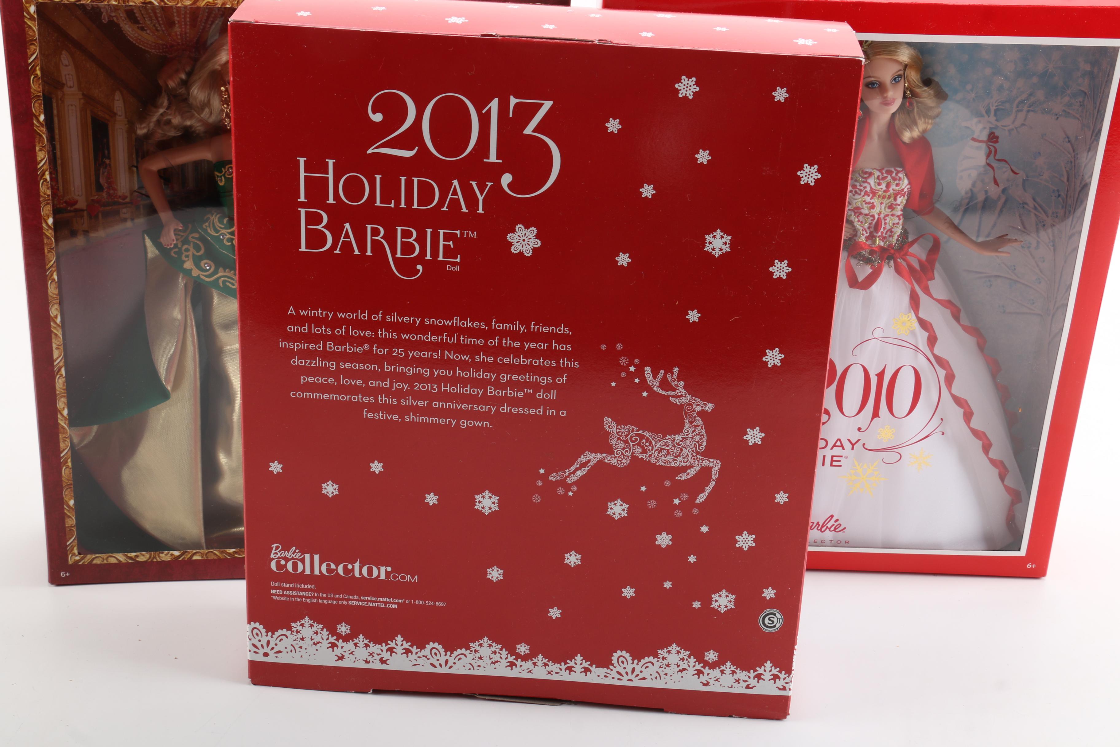 2010s Mattel "Holiday Barbie" Dolls