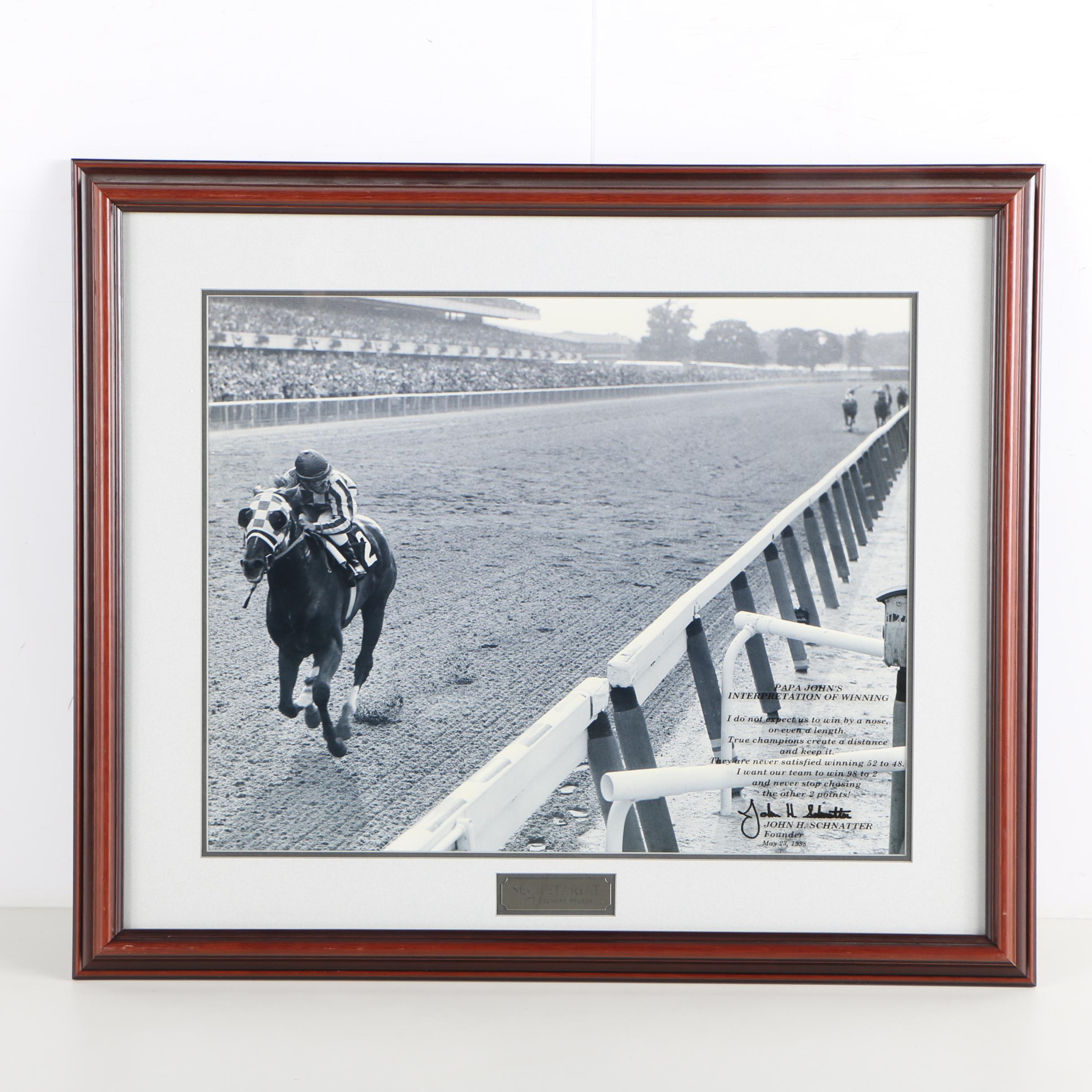 1990s Photographic Print of Secretariat Running the 1973 Belmont Stakes