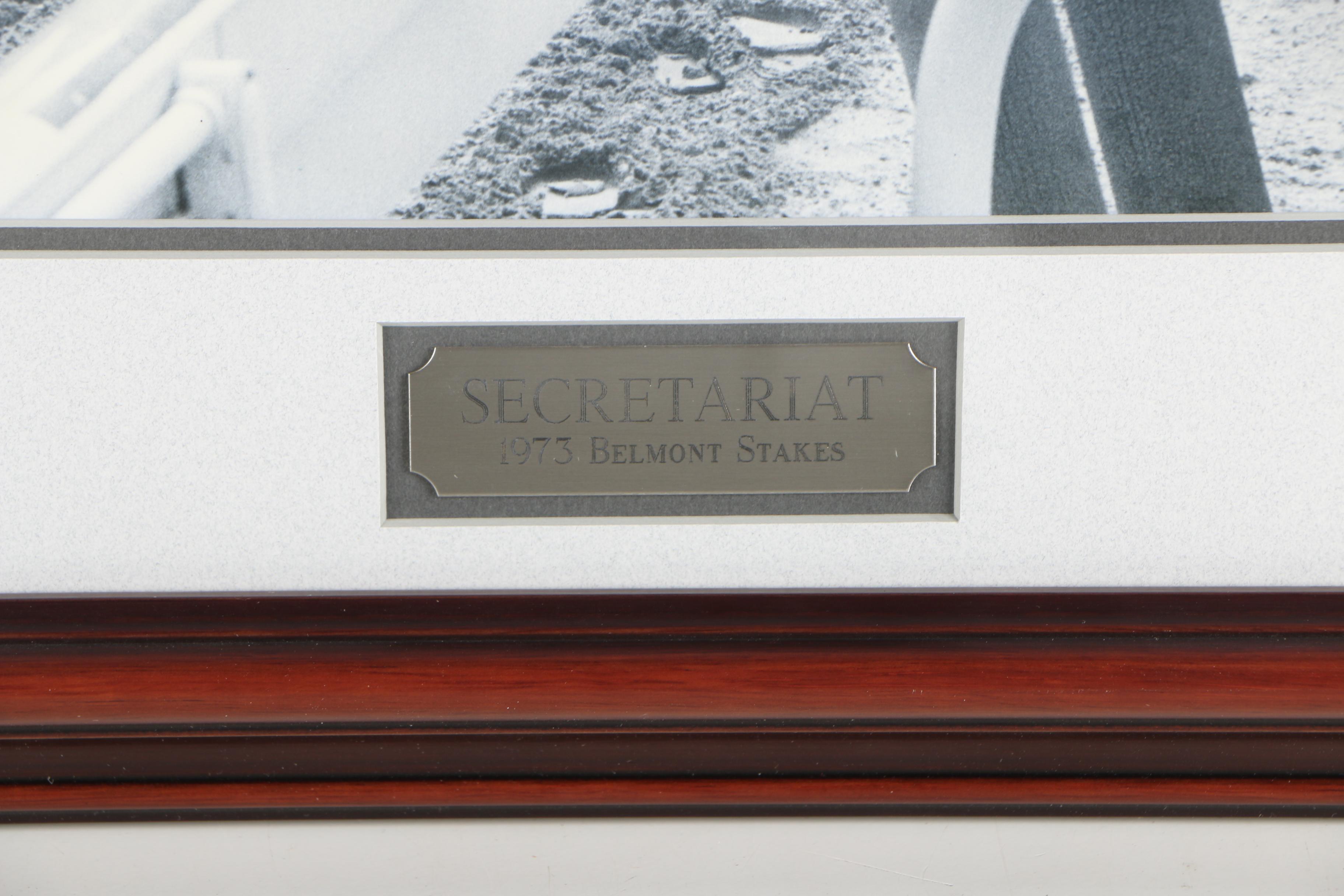 1990s Photographic Print of Secretariat Running the 1973 Belmont Stakes