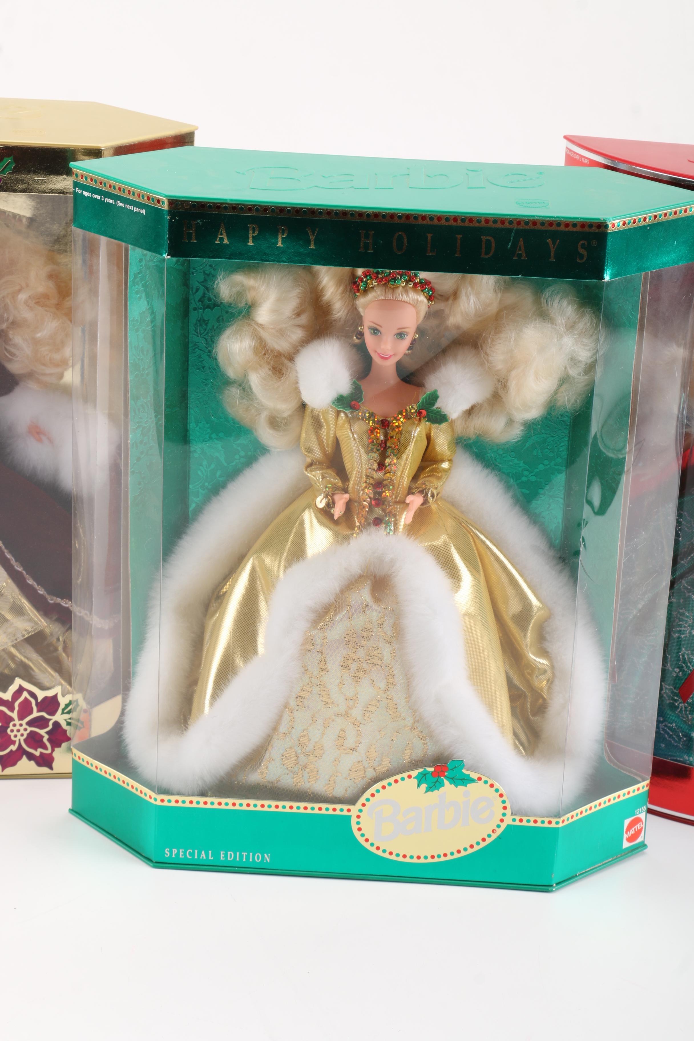 1990s Mattel "Happy Holidays Barbie" Dolls