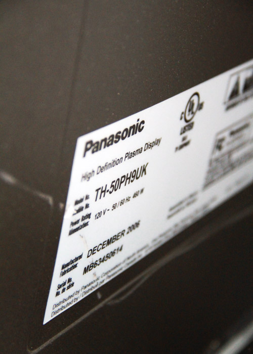 Panasonic 50" 720p Plasma Screen Television