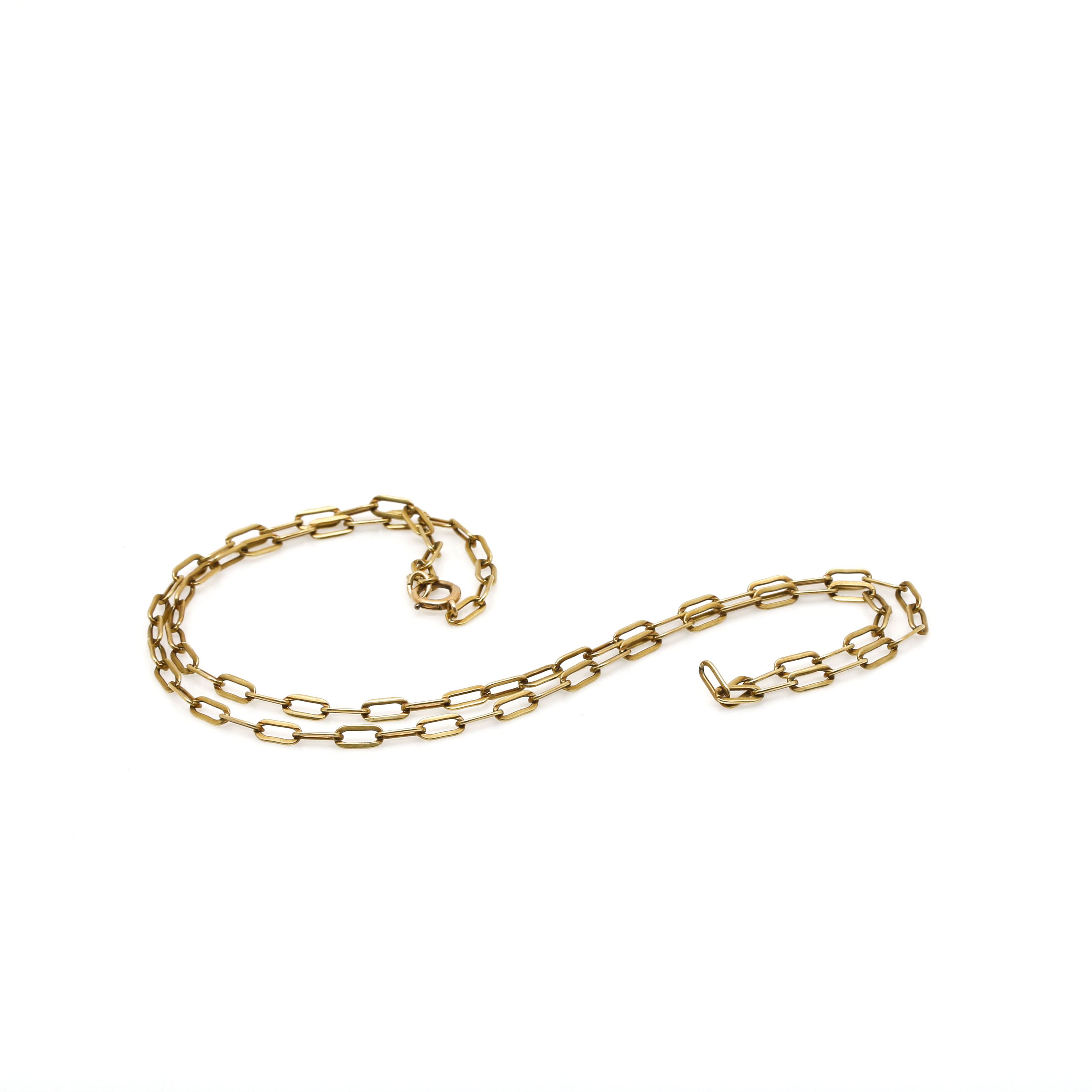 14K Yellow Gold Elongated Cable Link Chain