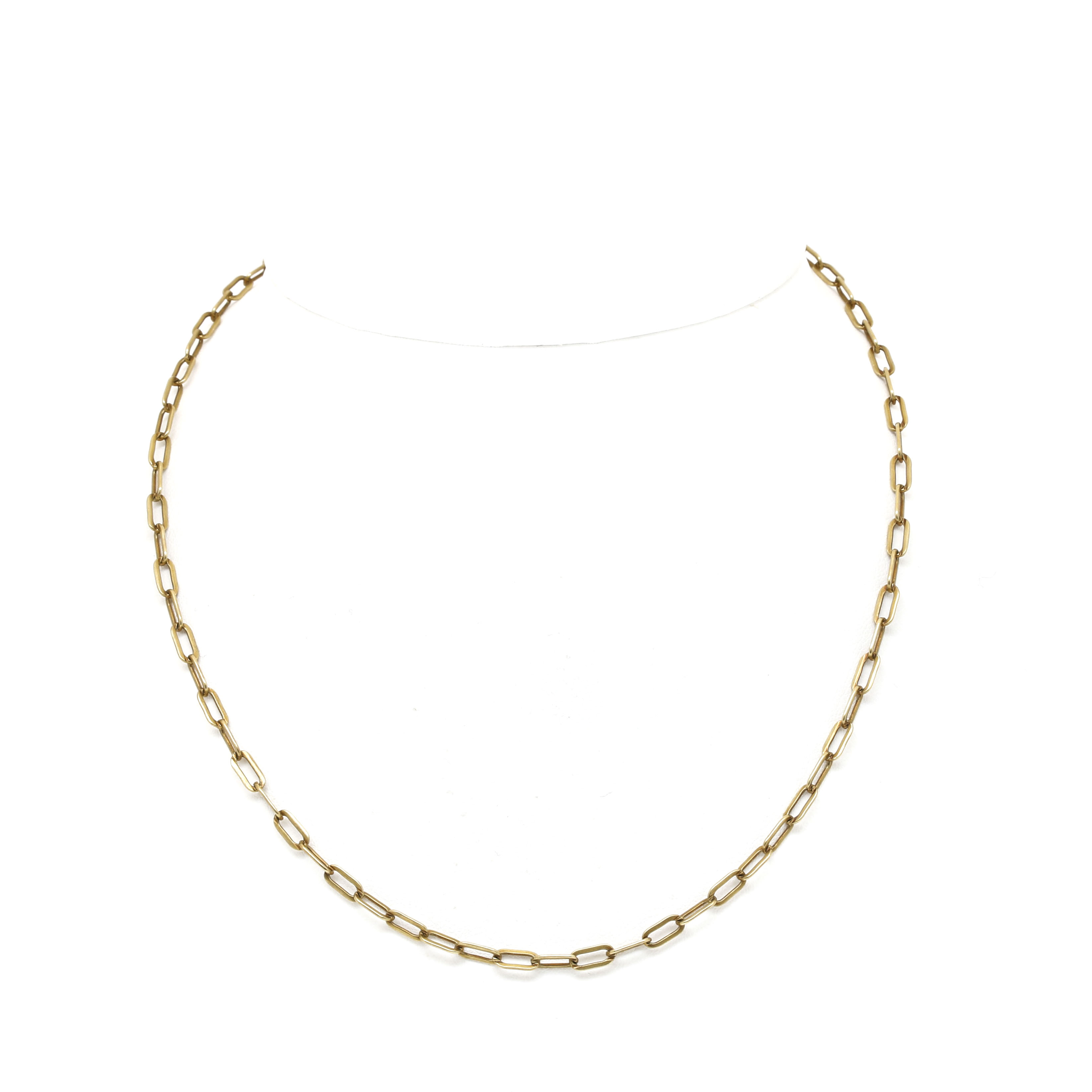 14K Yellow Gold Elongated Cable Link Chain