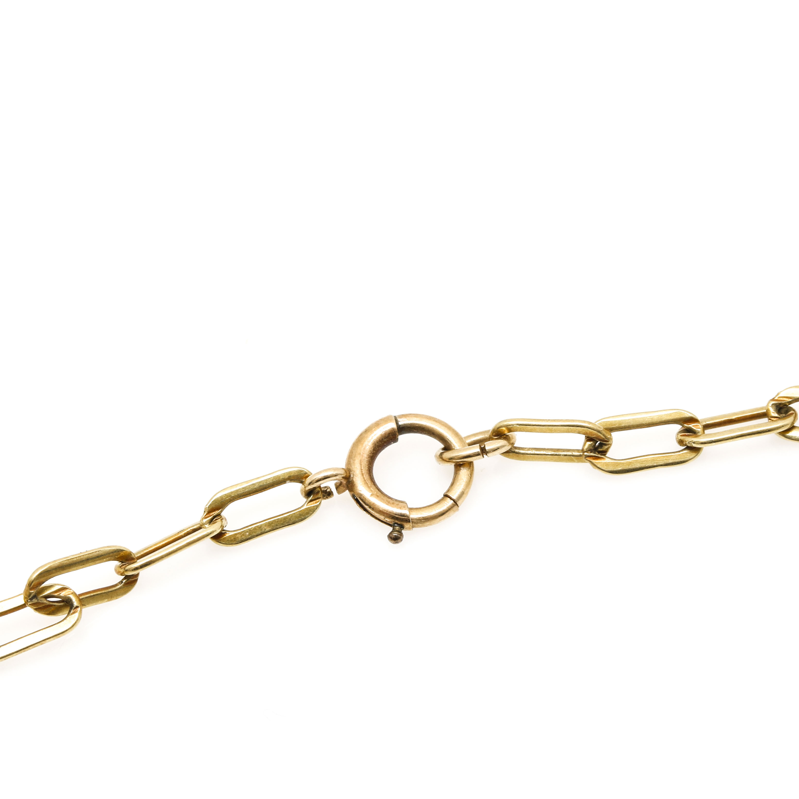 14K Yellow Gold Elongated Cable Link Chain