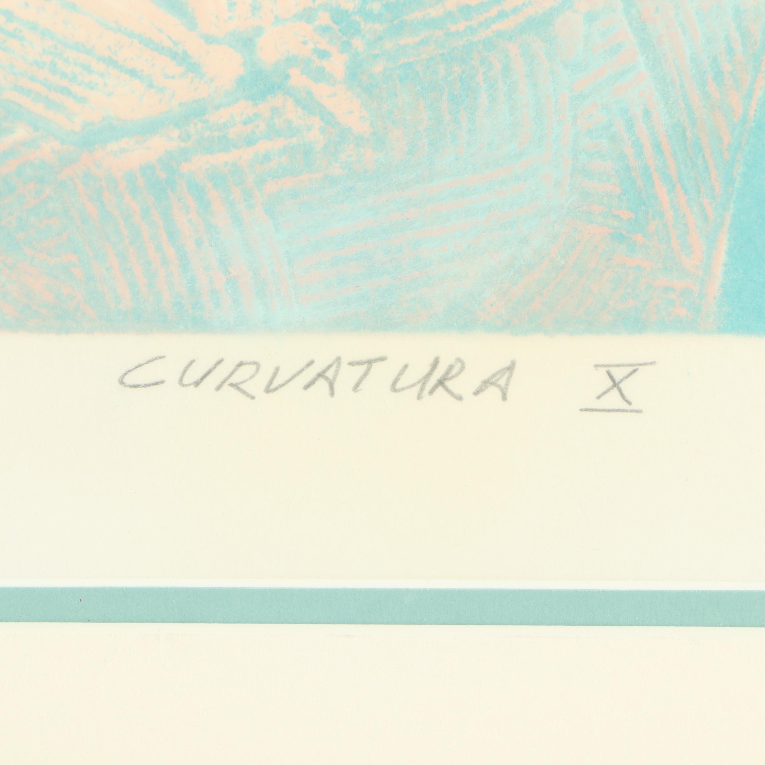 Oluseyi Sonny Sholola Embossed Monoprint "Curvatura X"