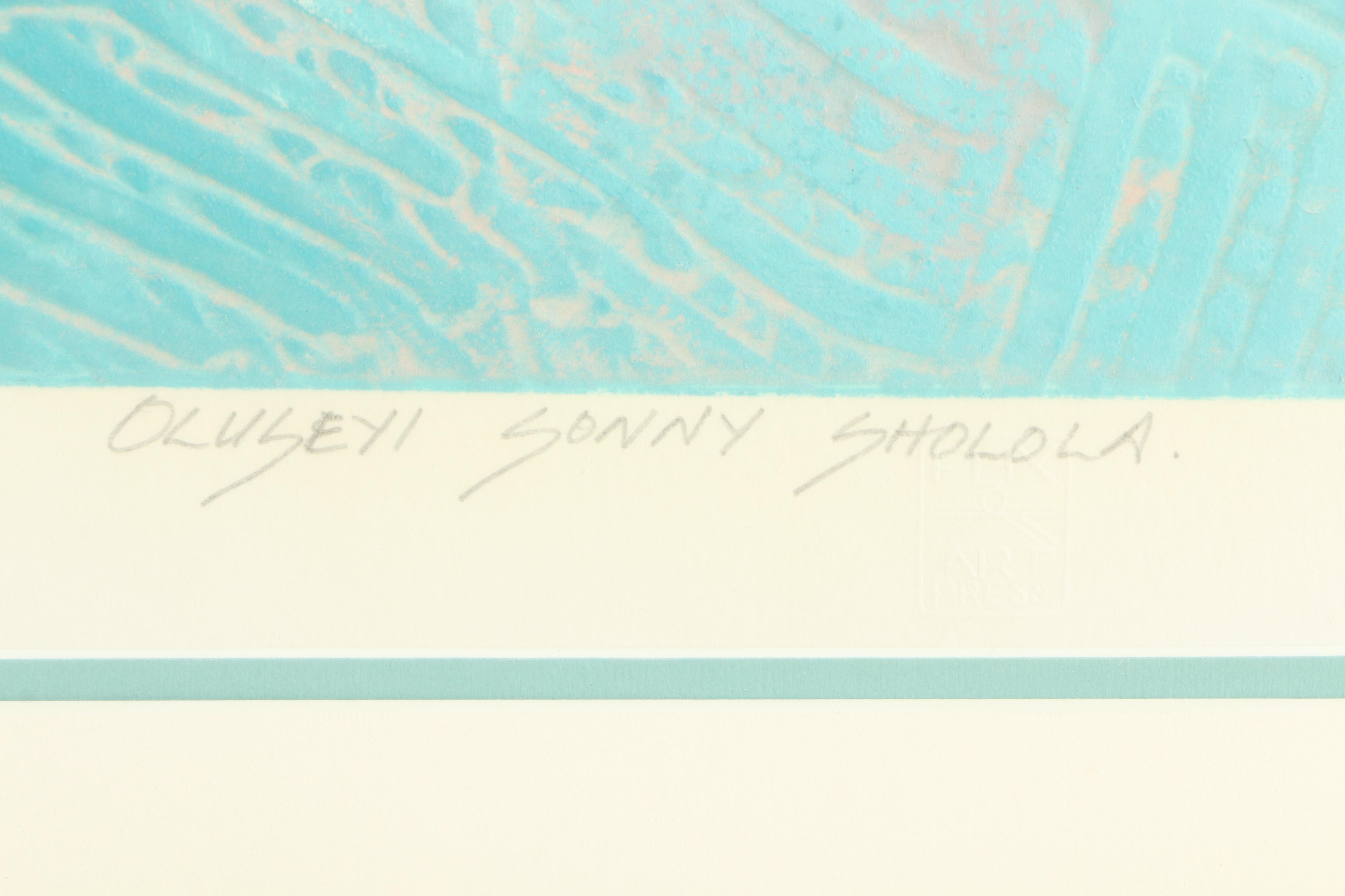 Oluseyi Sonny Sholola Embossed Monoprint "Curvatura X"