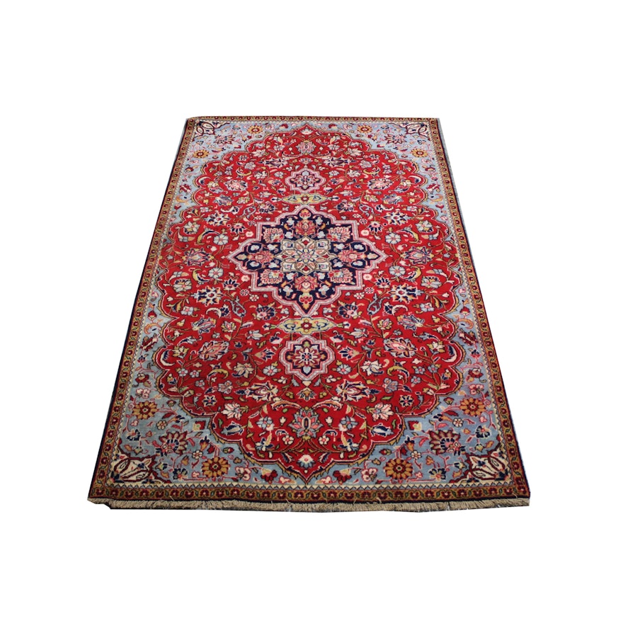 Hand-Knotted Vintage Persian Isfahan Area Rug