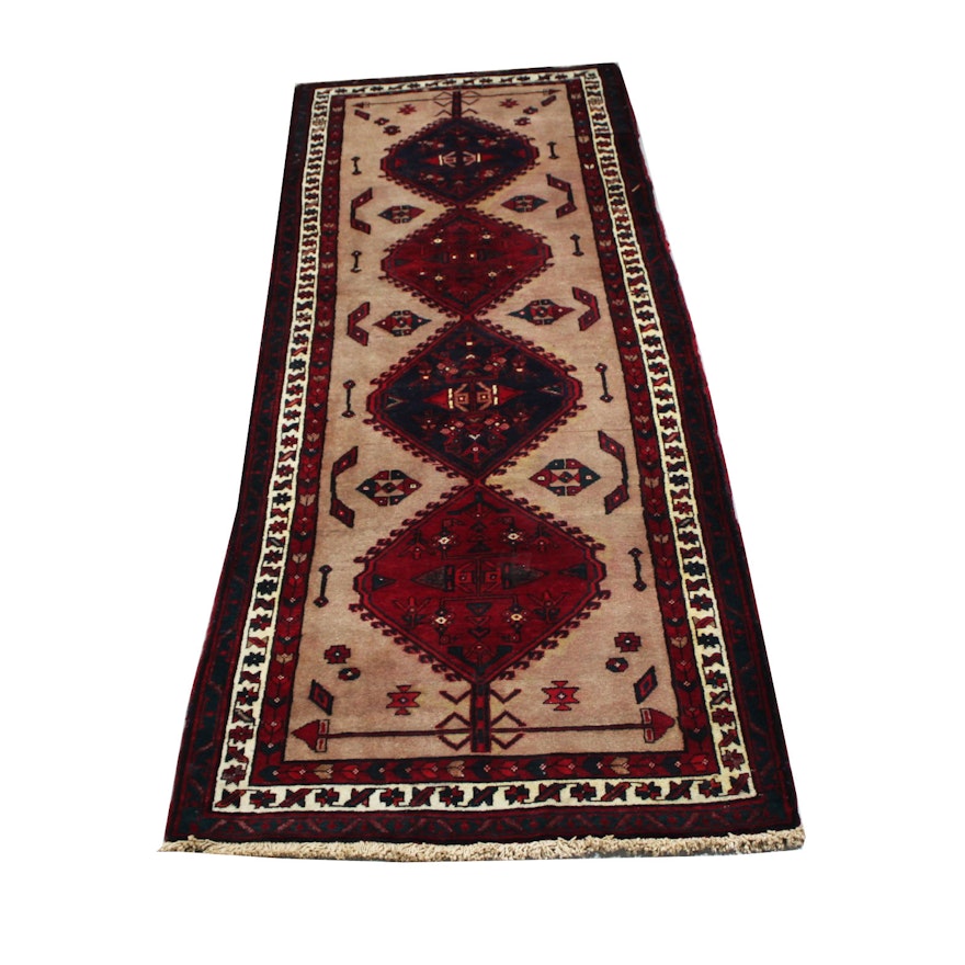 Vintage Hand-Knotted Persian Sarab Carpet Runner