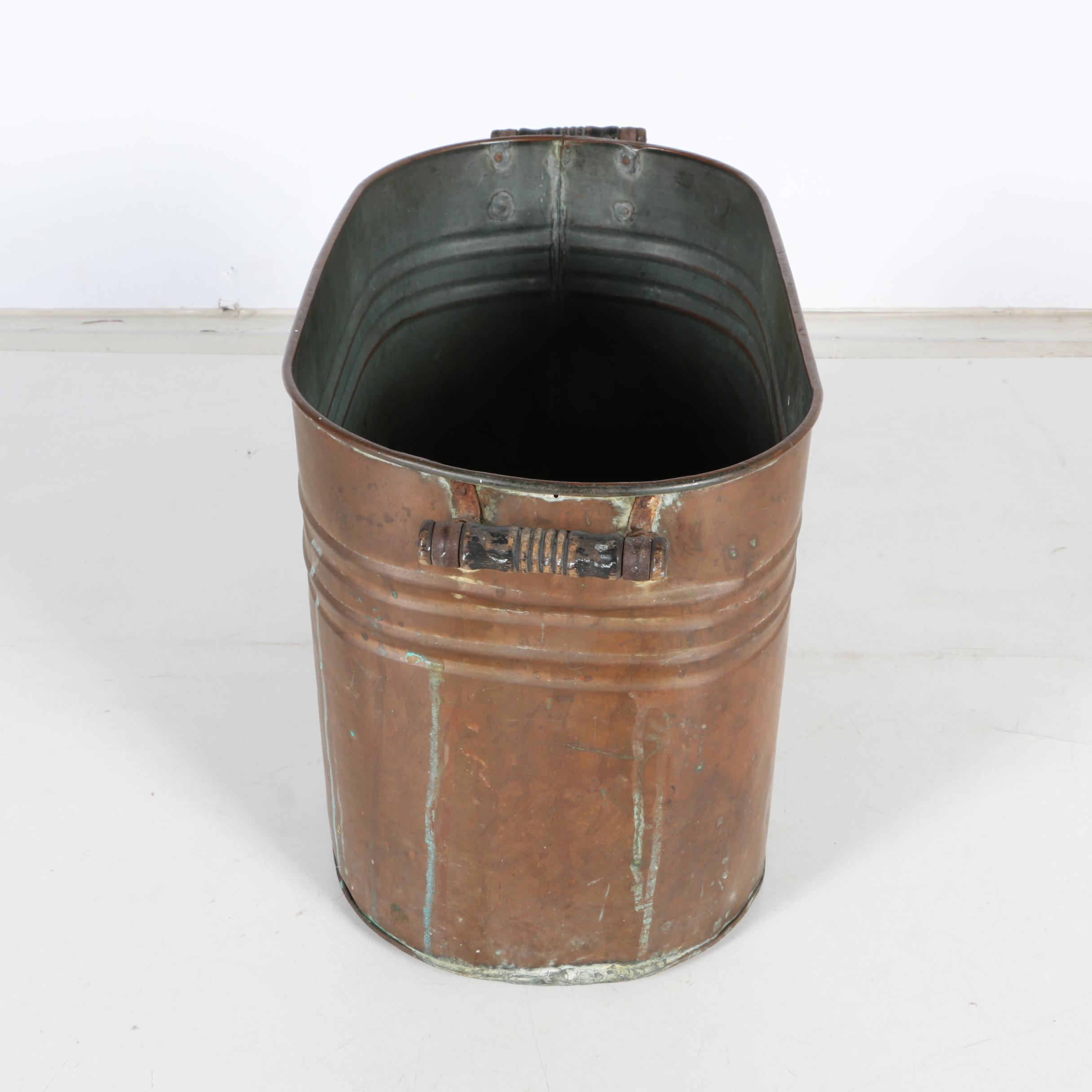 Antique Oval Copper Boiler Washtub