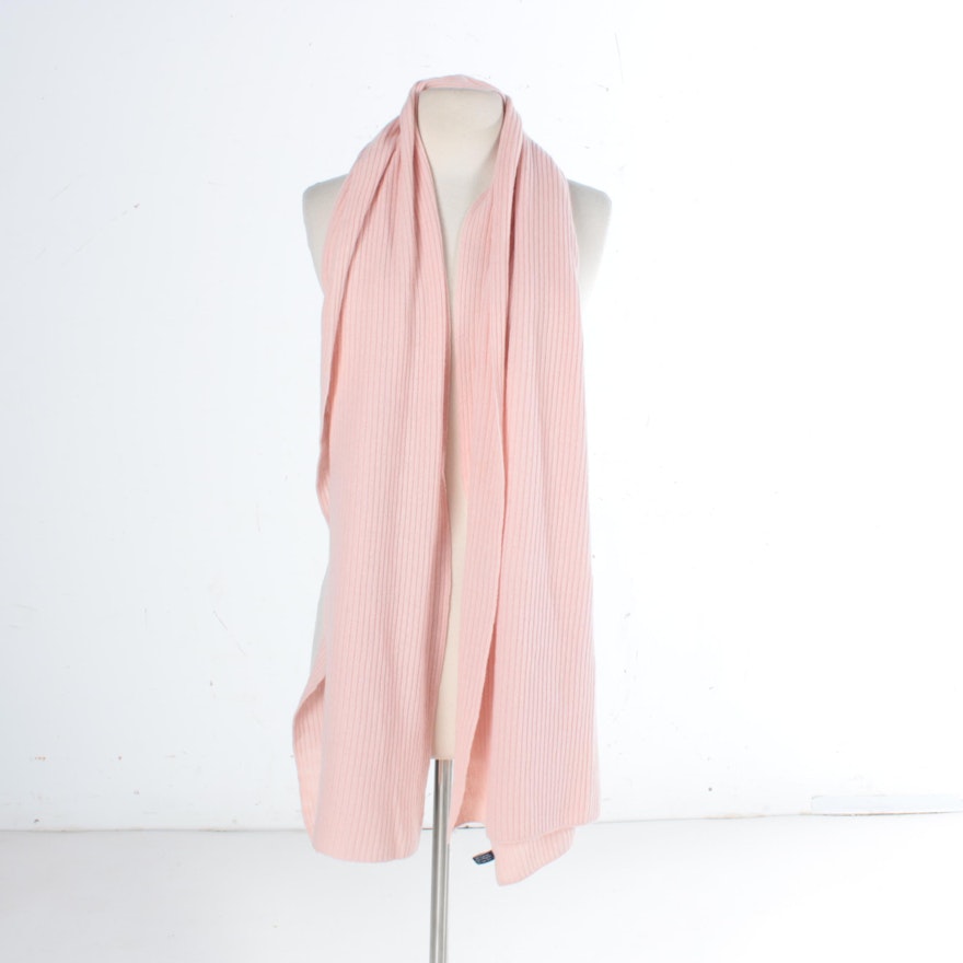 Ann Taylor Light Pink Cashmere Knit Scarf