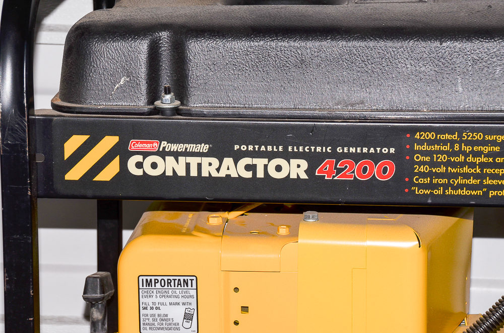 Coleman Powermate Contractor 4200 Portable Electric Generator