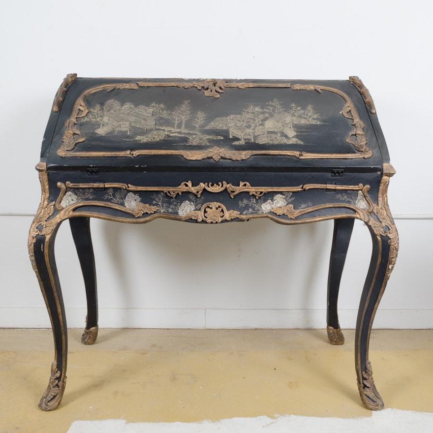 Louis XV Style Chinoiserie Slant-Lid Desk