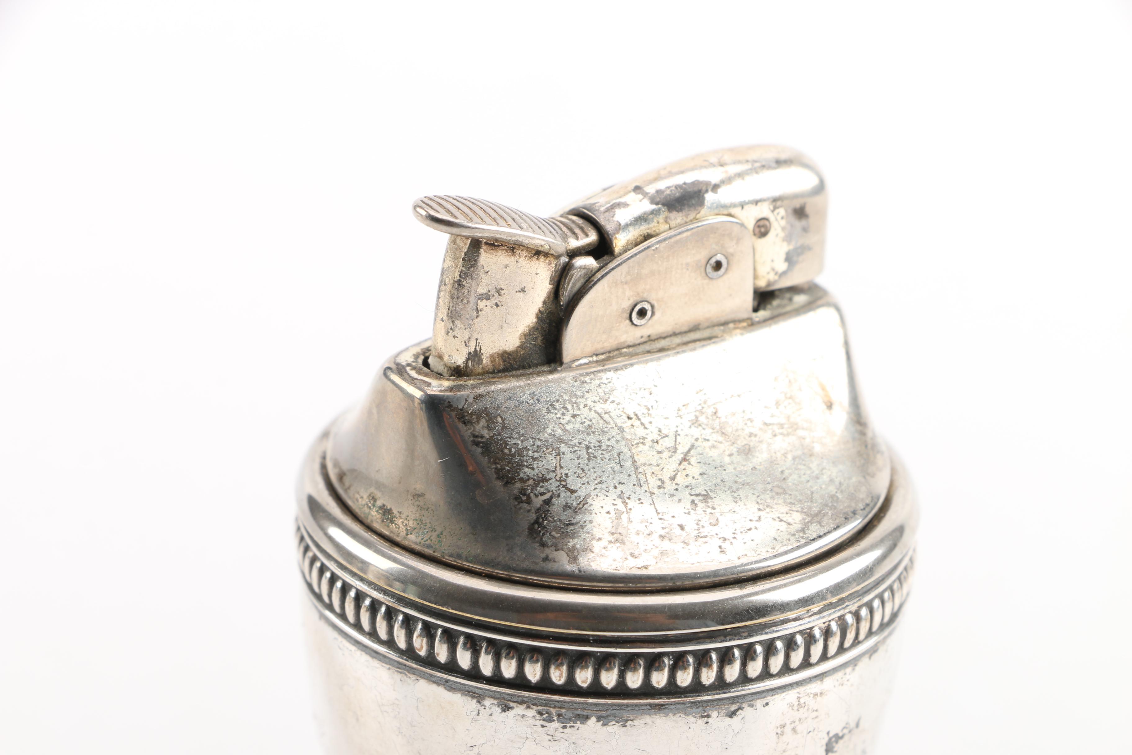 Ronson and Hallmark Sterling Silver Cased Table Lighters