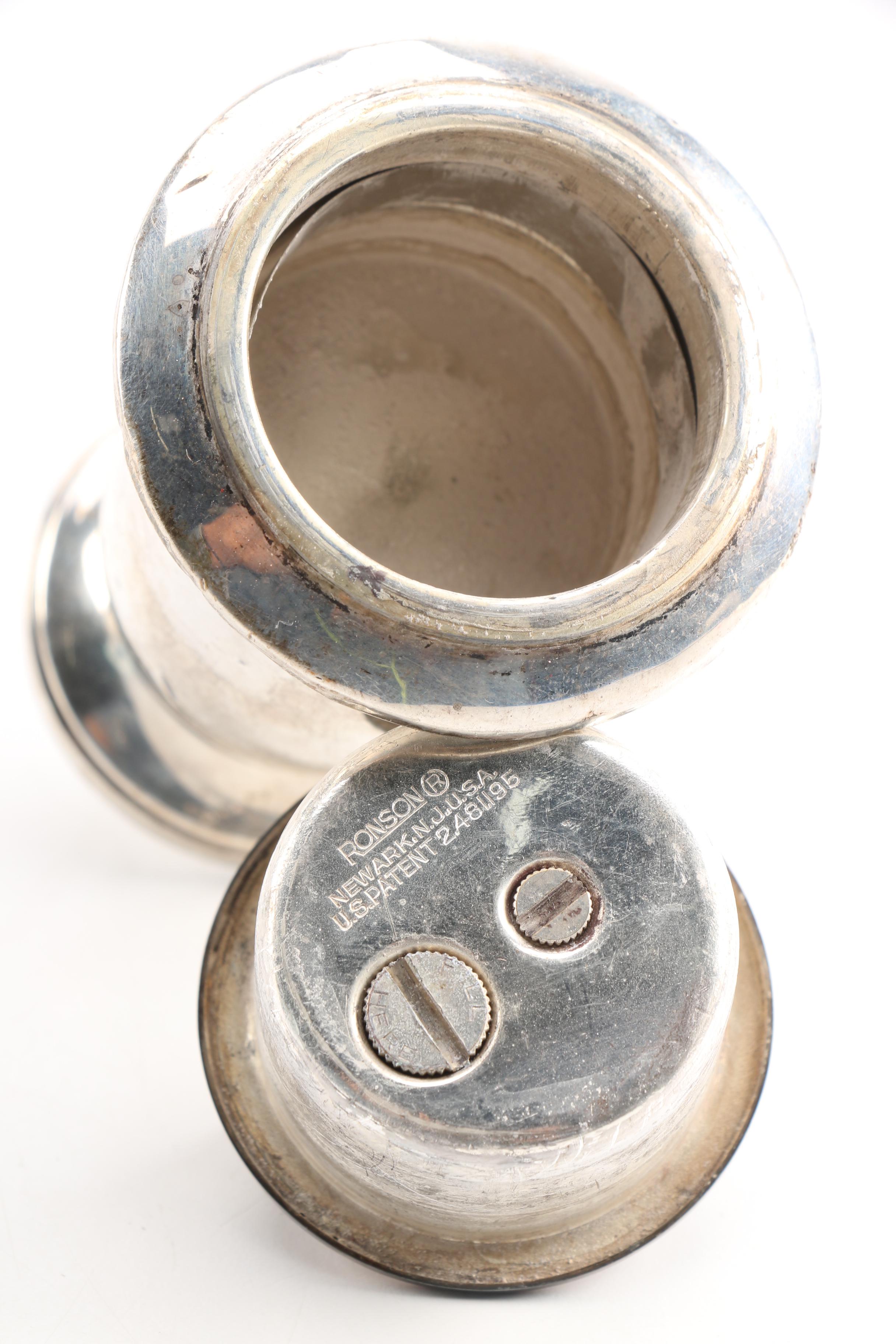 Ronson and Hallmark Sterling Silver Cased Table Lighters