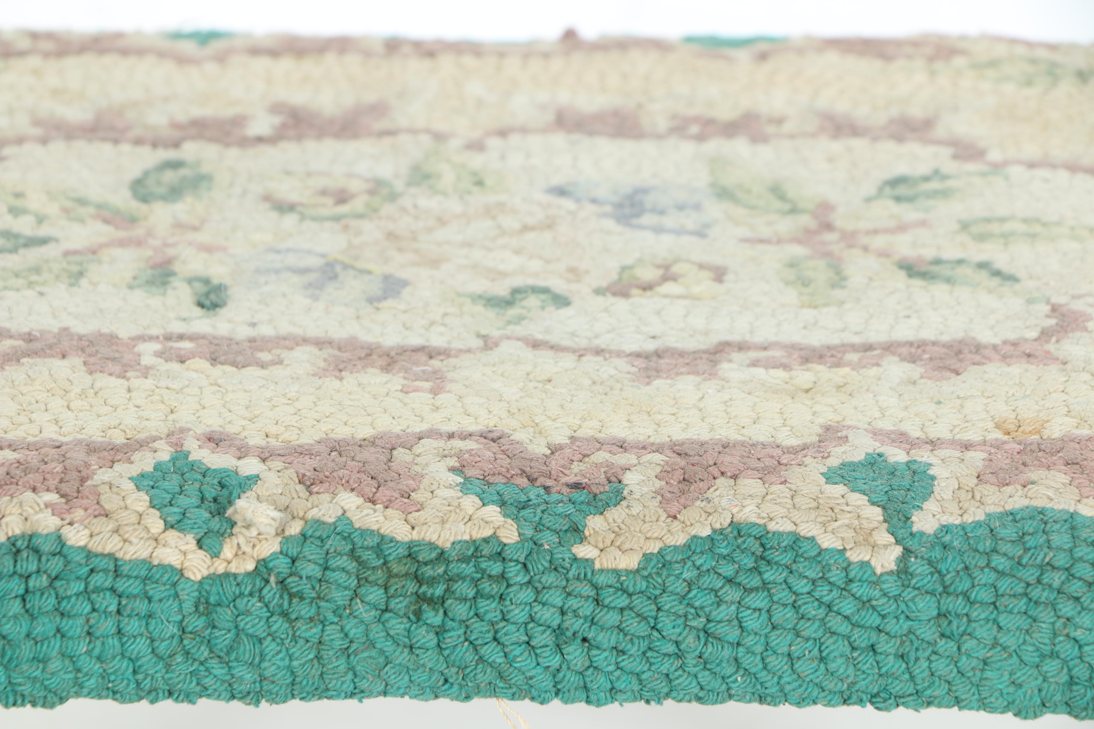 Vintage Hand-Hooked Footstool