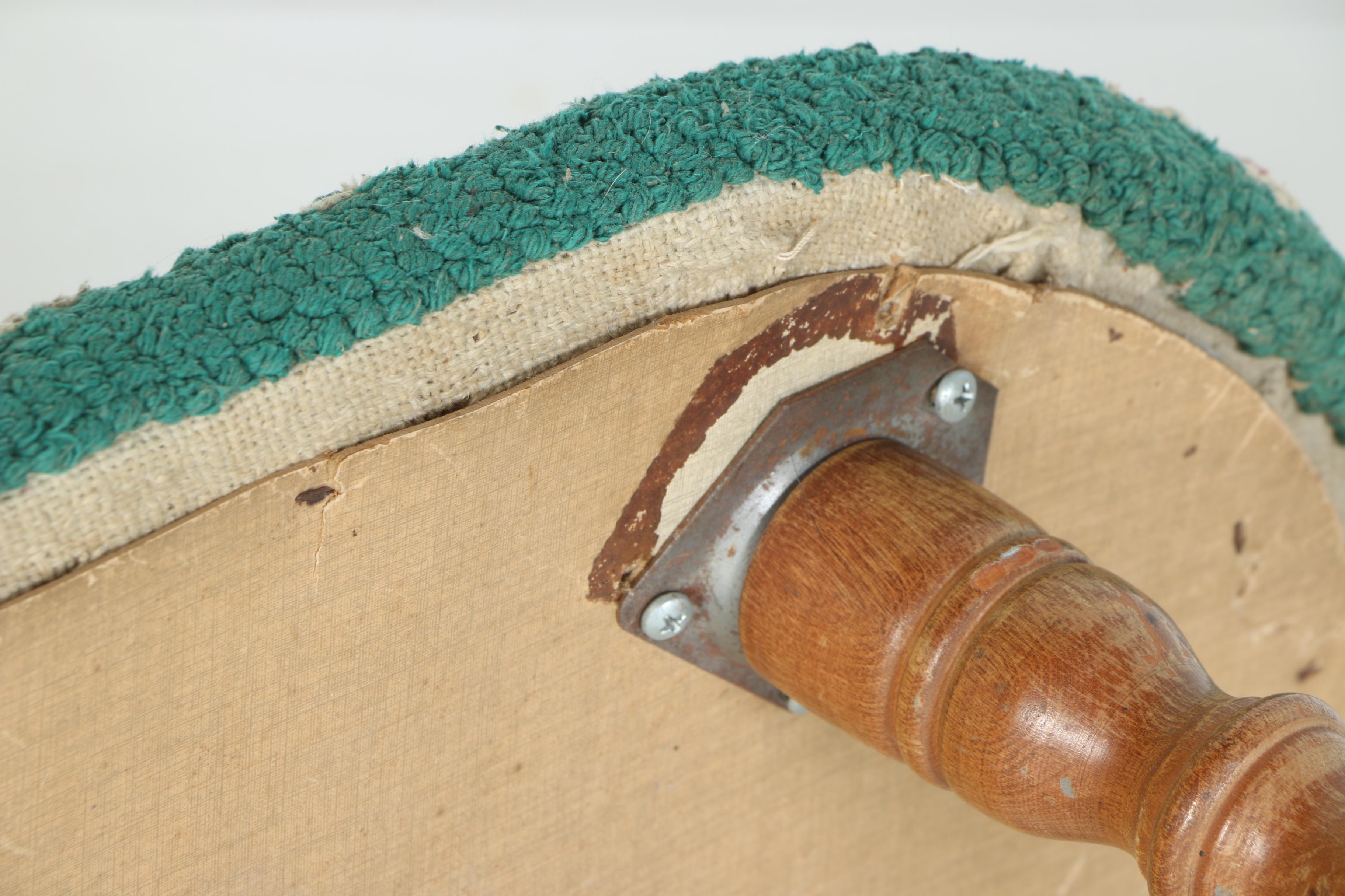 Vintage Hand-Hooked Footstool