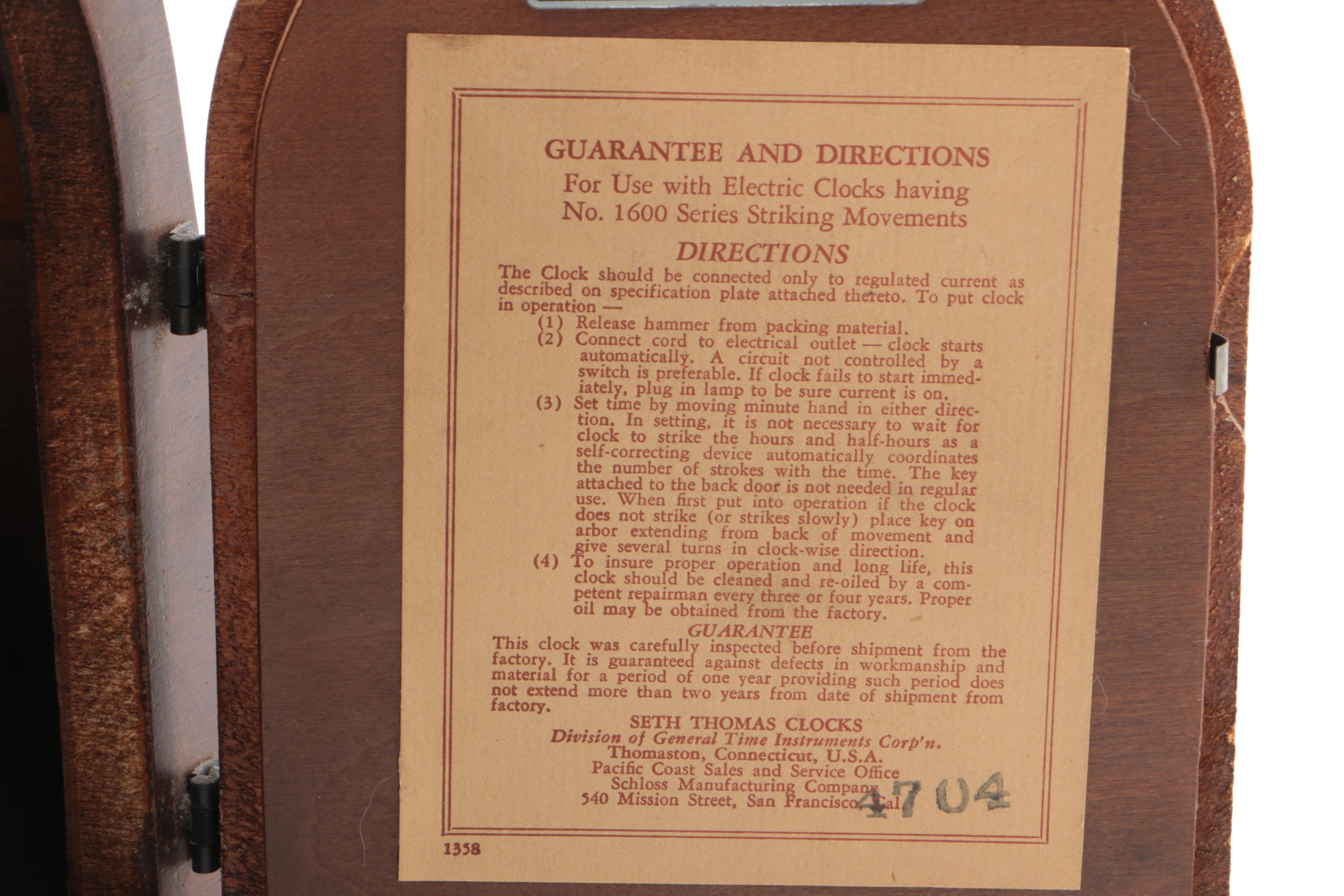 Seth Thomas Mantel Clock