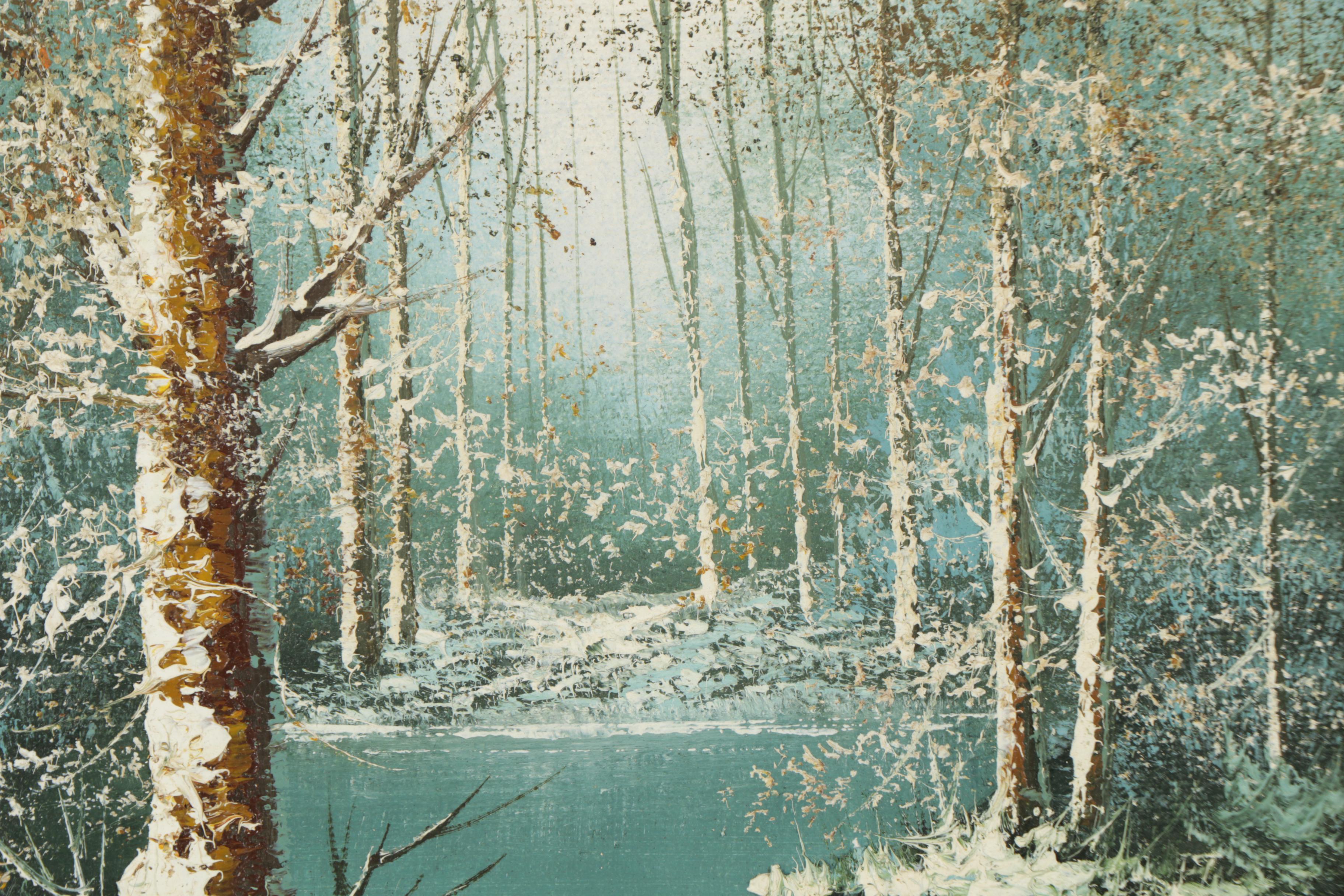 Carl Madden and E. Woodson Oil Paintings of Rural Scenes