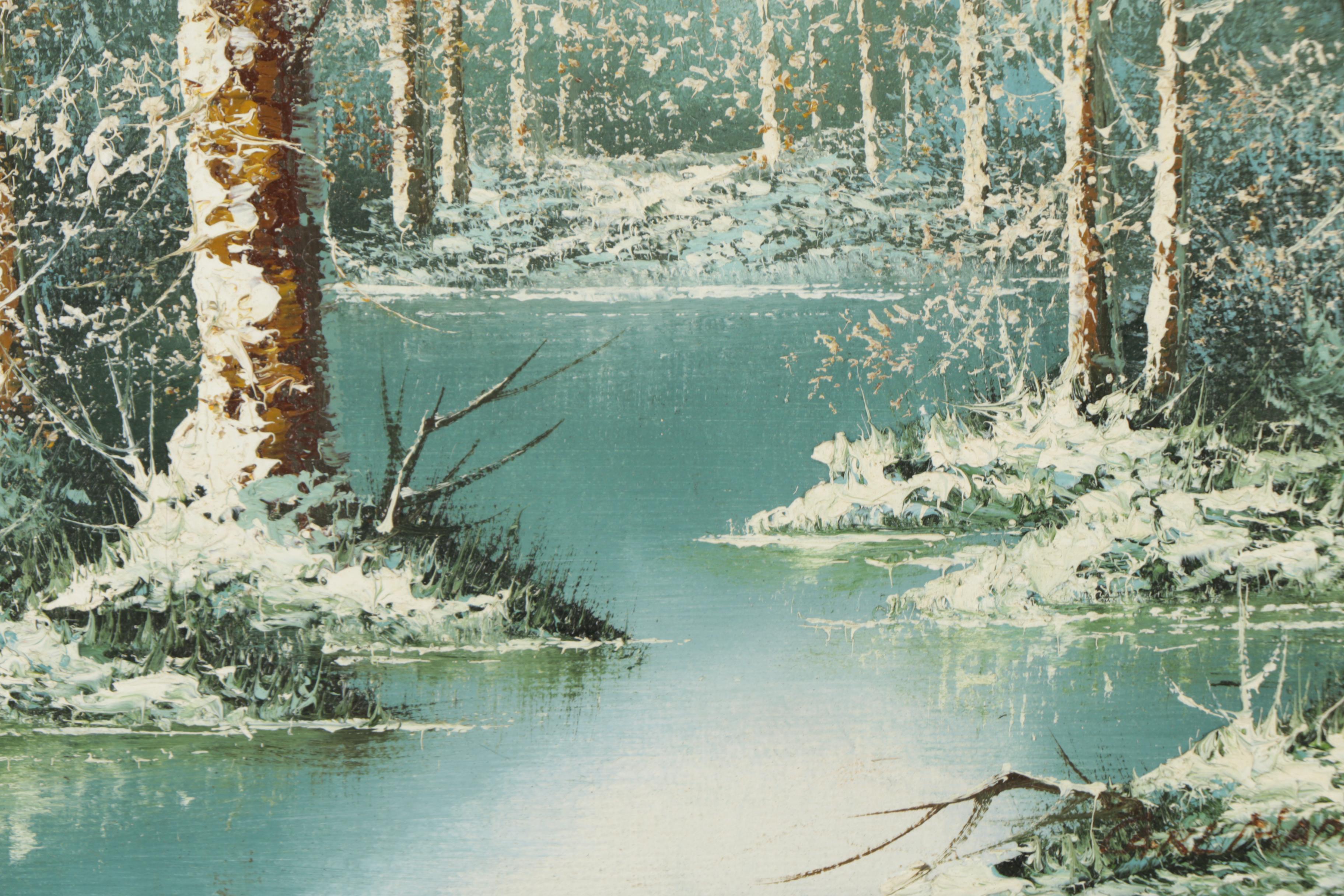 Carl Madden and E. Woodson Oil Paintings of Rural Scenes