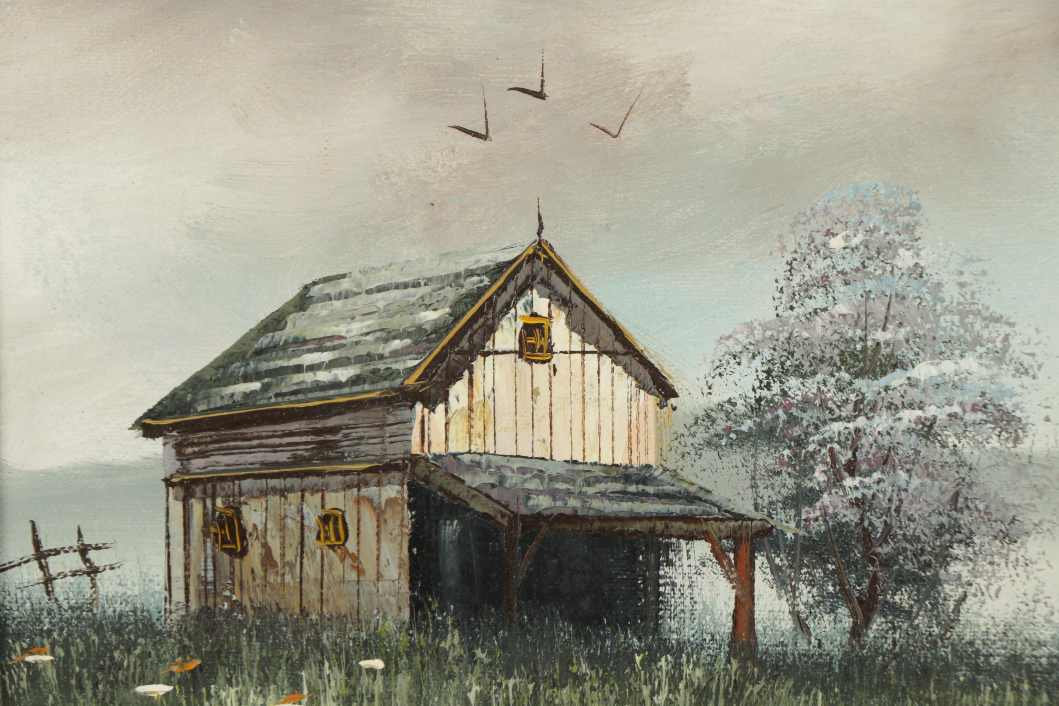 Carl Madden and E. Woodson Oil Paintings of Rural Scenes