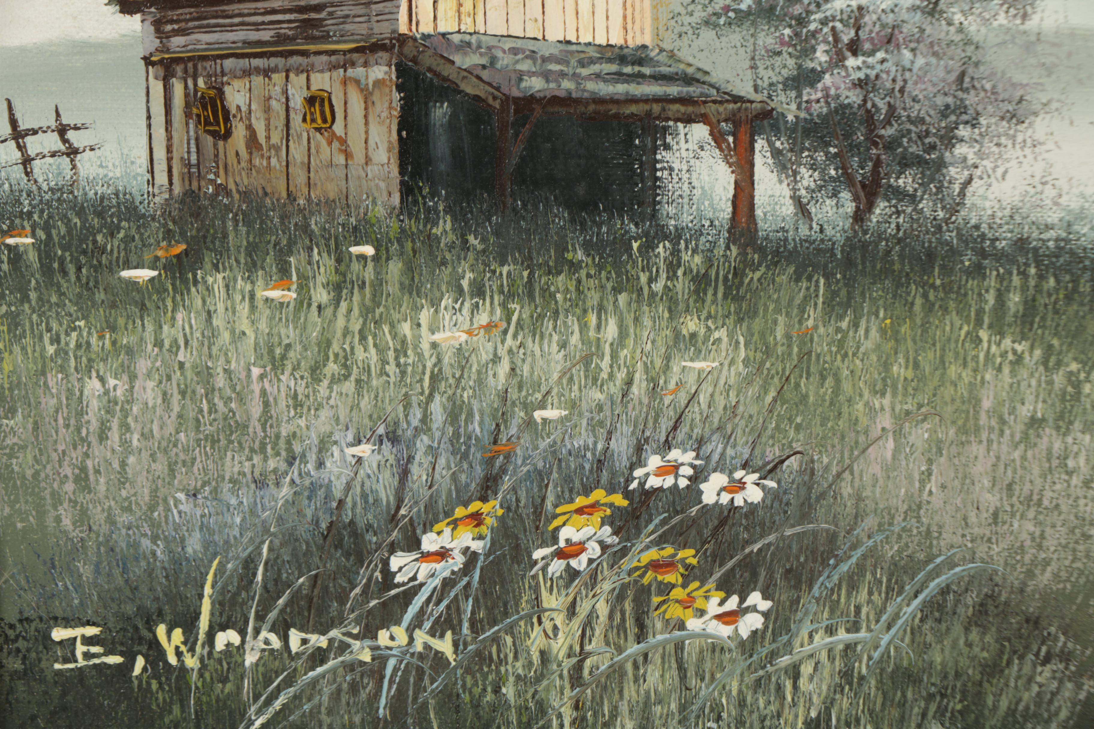 Carl Madden and E. Woodson Oil Paintings of Rural Scenes