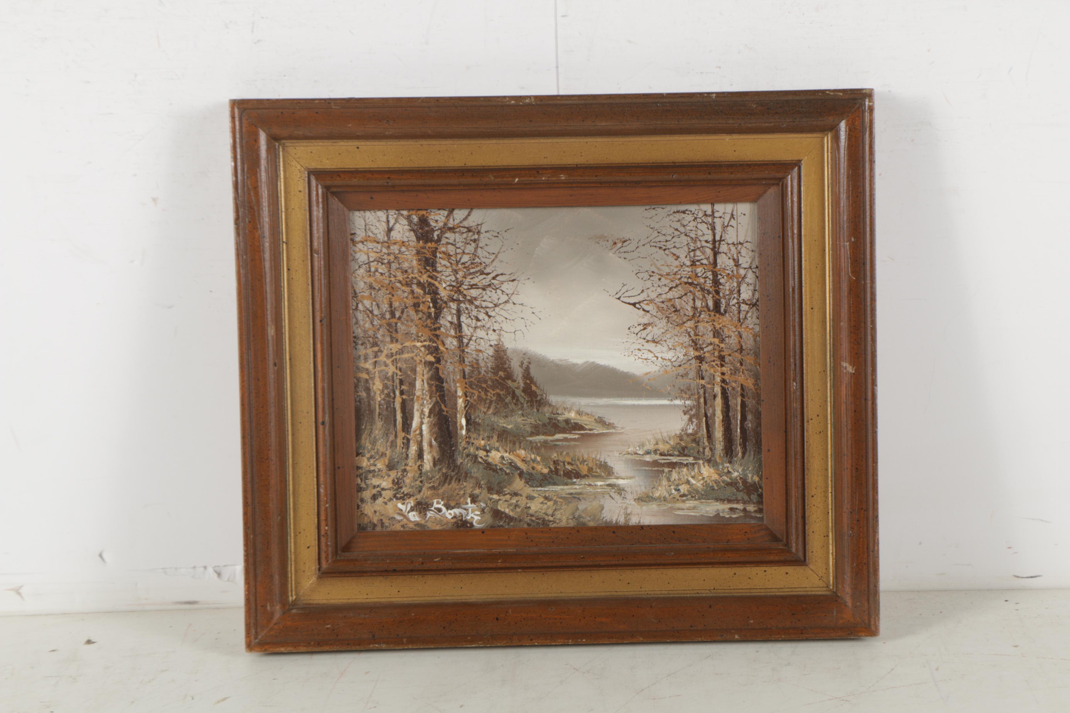 C. Innes and La Bonte Oil Paintings of Wooded Landscapes