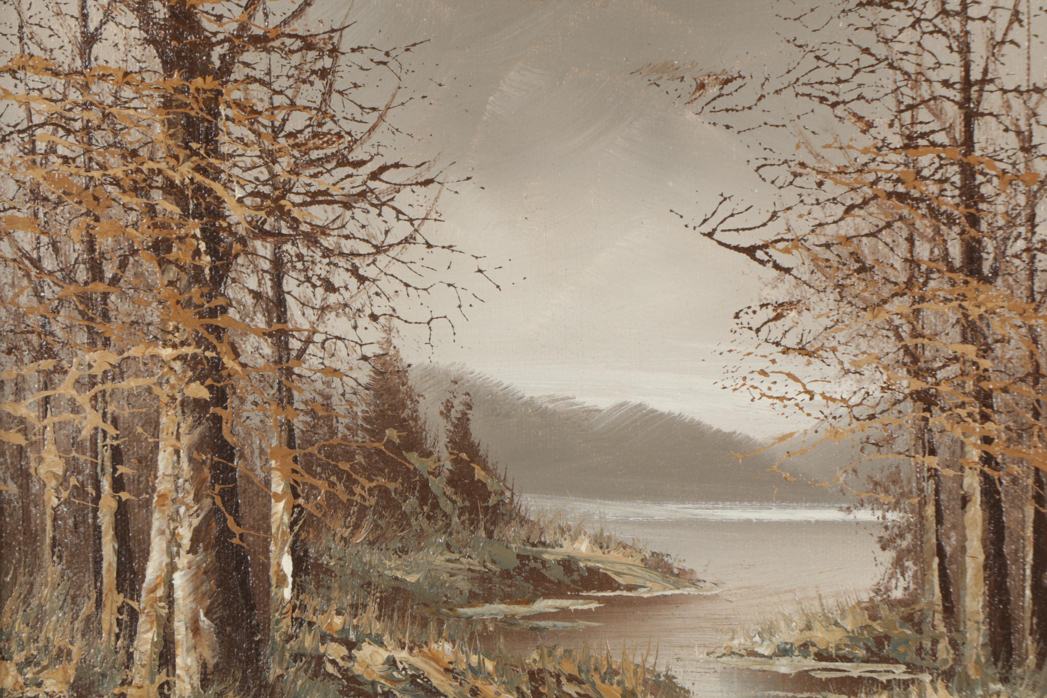 C. Innes and La Bonte Oil Paintings of Wooded Landscapes