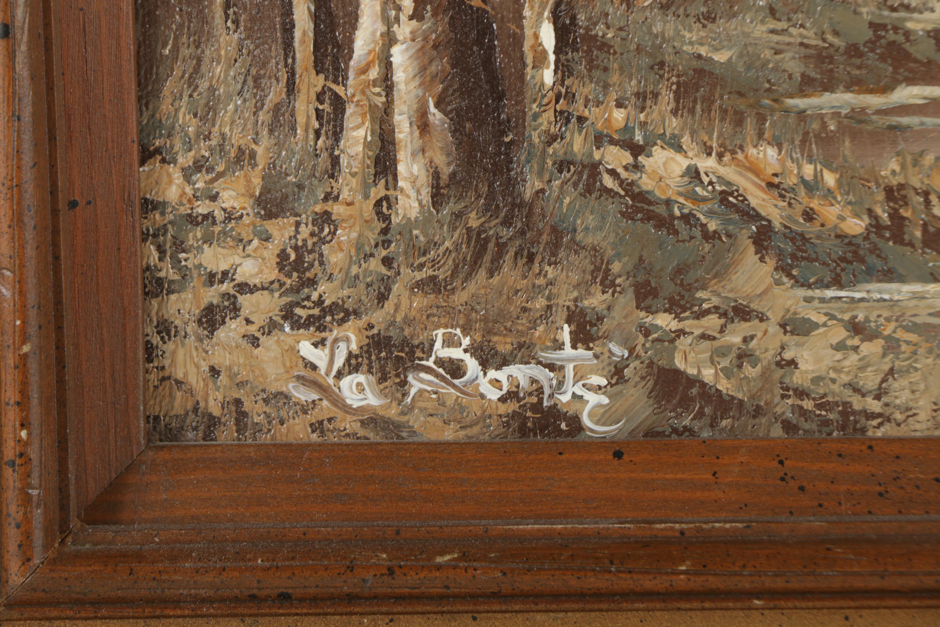 C. Innes and La Bonte Oil Paintings of Wooded Landscapes