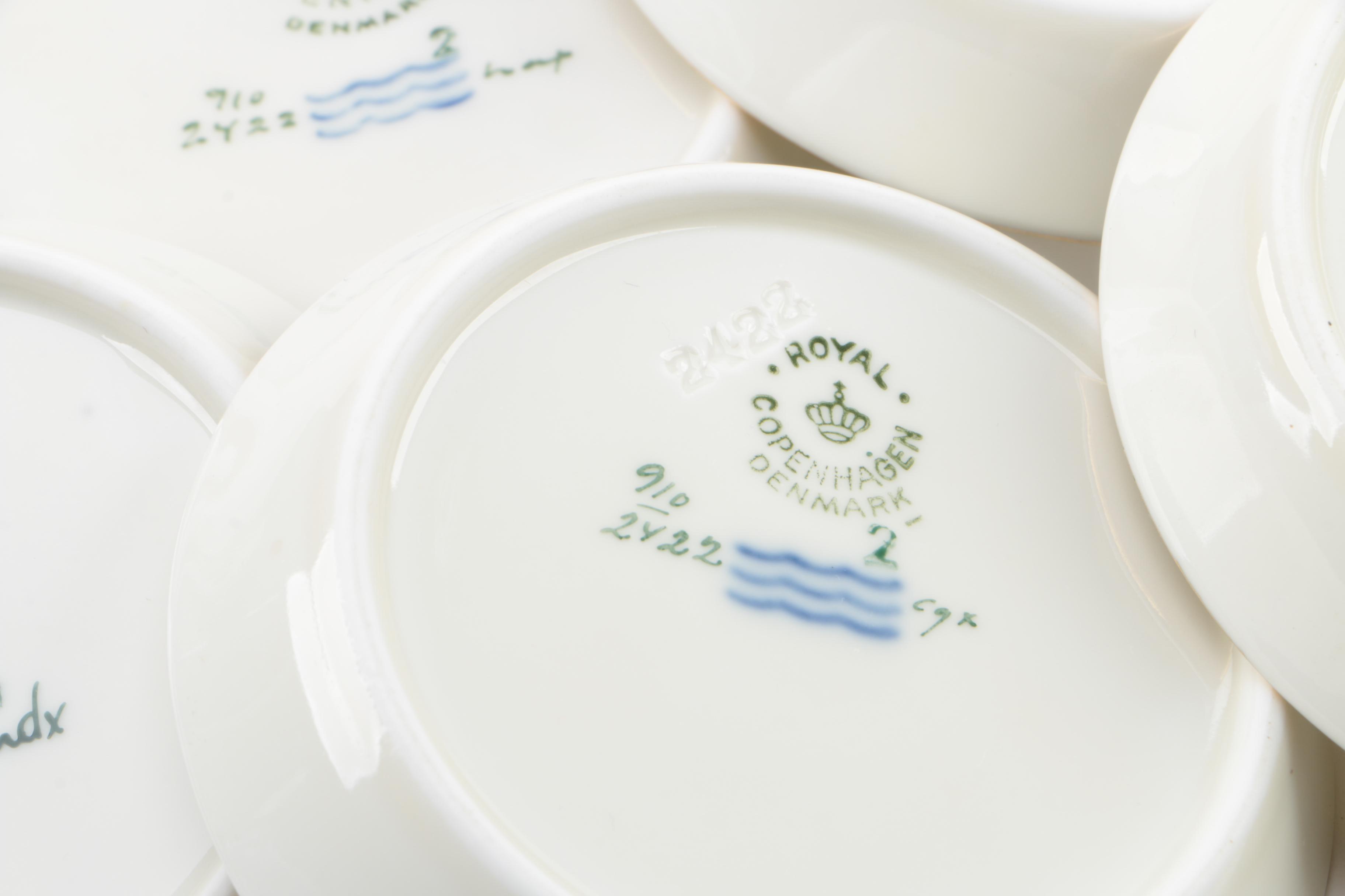 Mid-Century Royal Copenhagen Porcelain Condiment Dishes