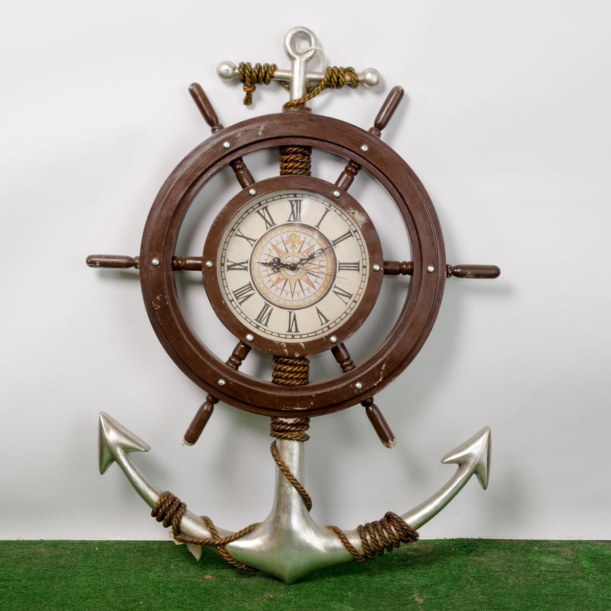 Nautical-Themed Wall Clock and Anchor
