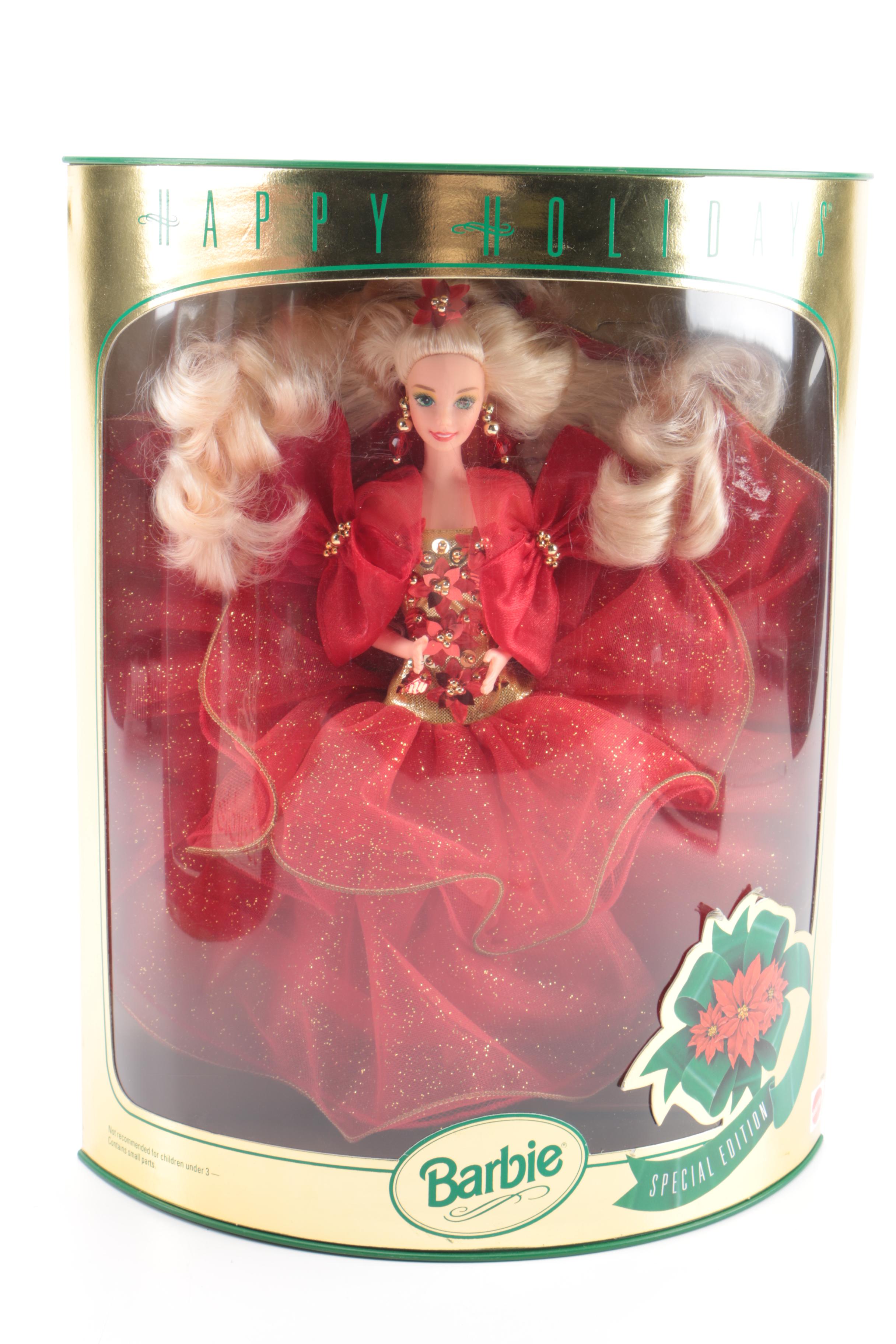 1990s Mattel "Happy Holiday Barbie" Dolls