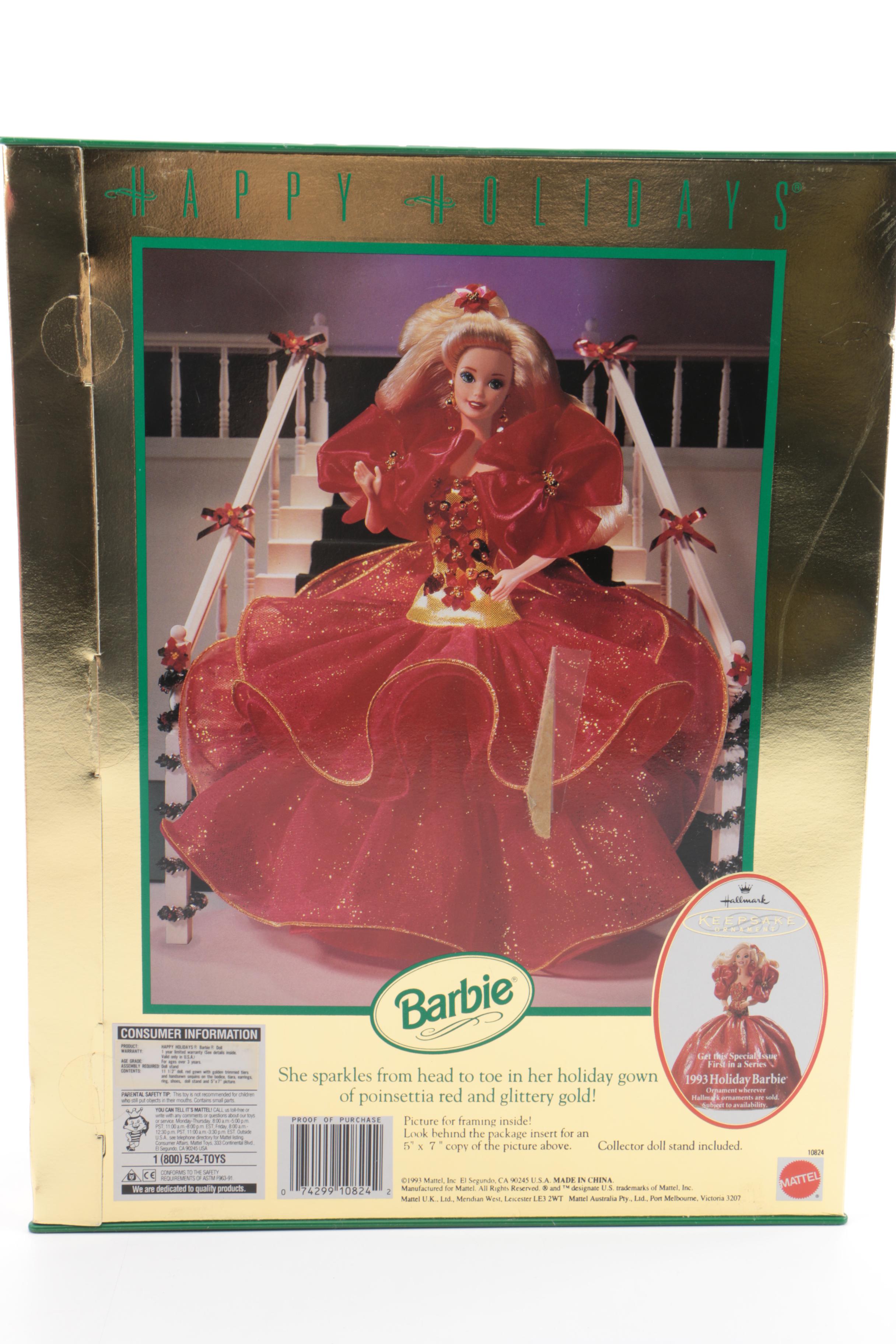 1990s Mattel "Happy Holiday Barbie" Dolls