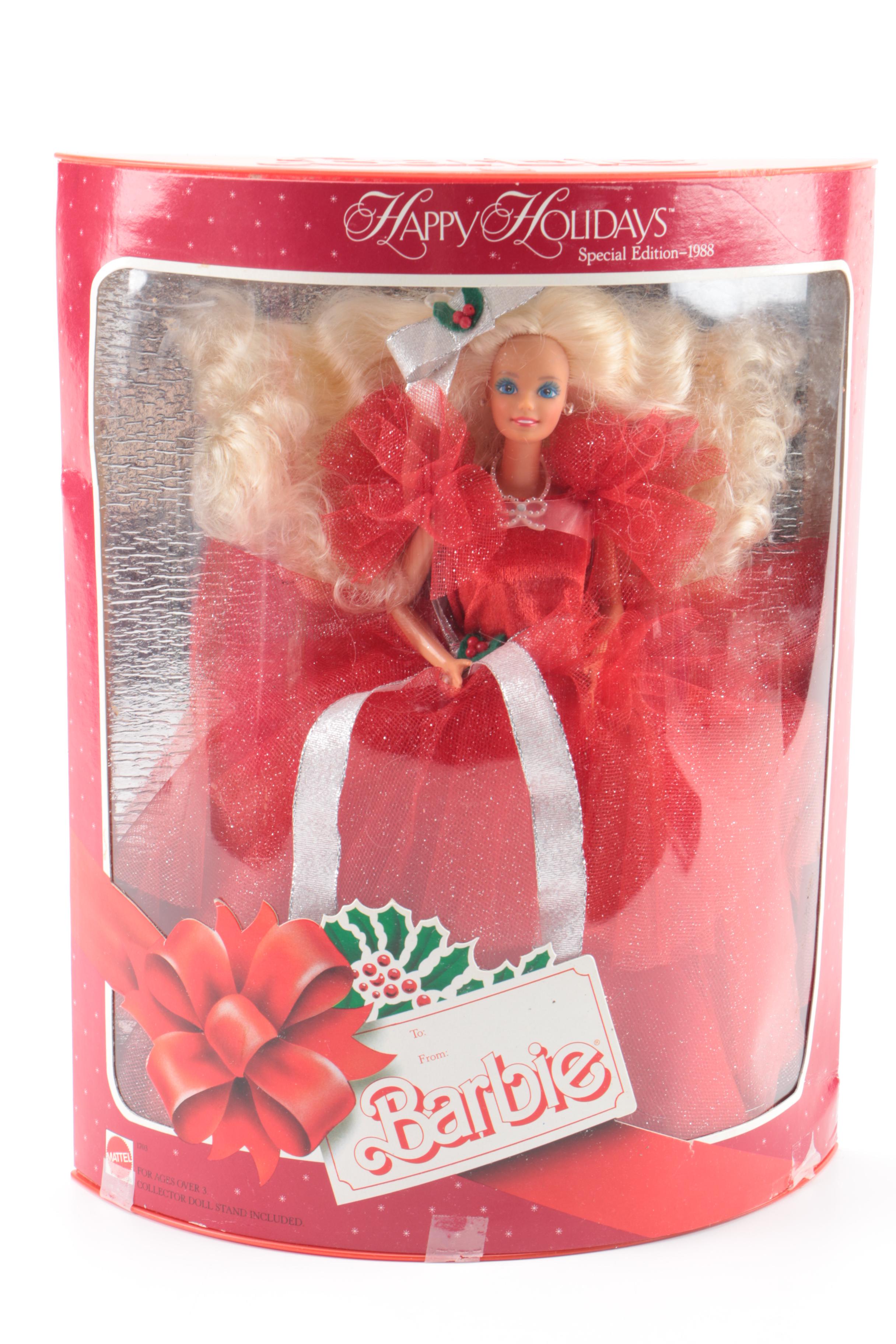1990s Mattel "Happy Holiday Barbie" Dolls