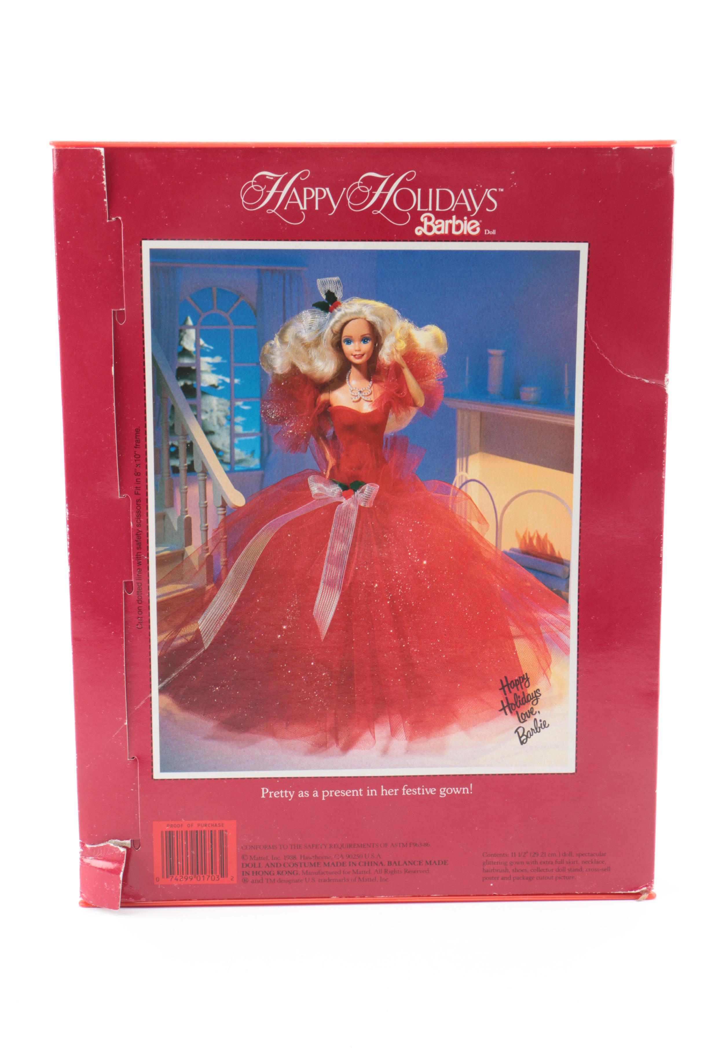 1990s Mattel "Happy Holiday Barbie" Dolls