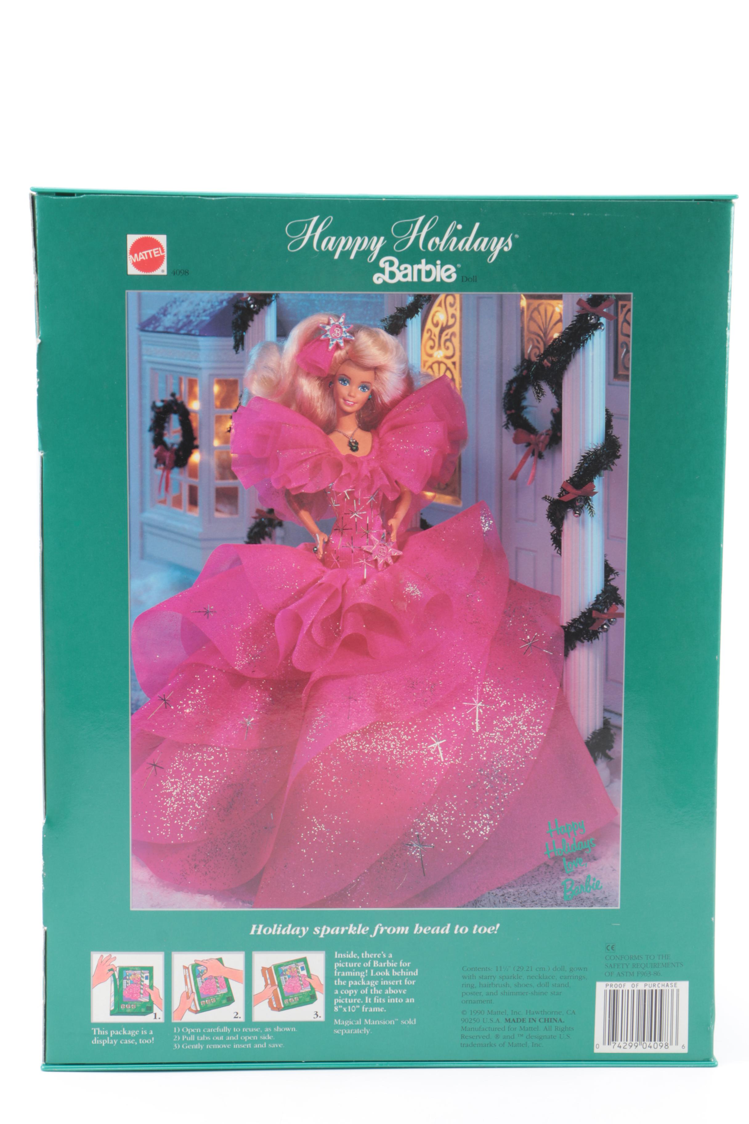 1990s Mattel "Happy Holiday Barbie" Dolls