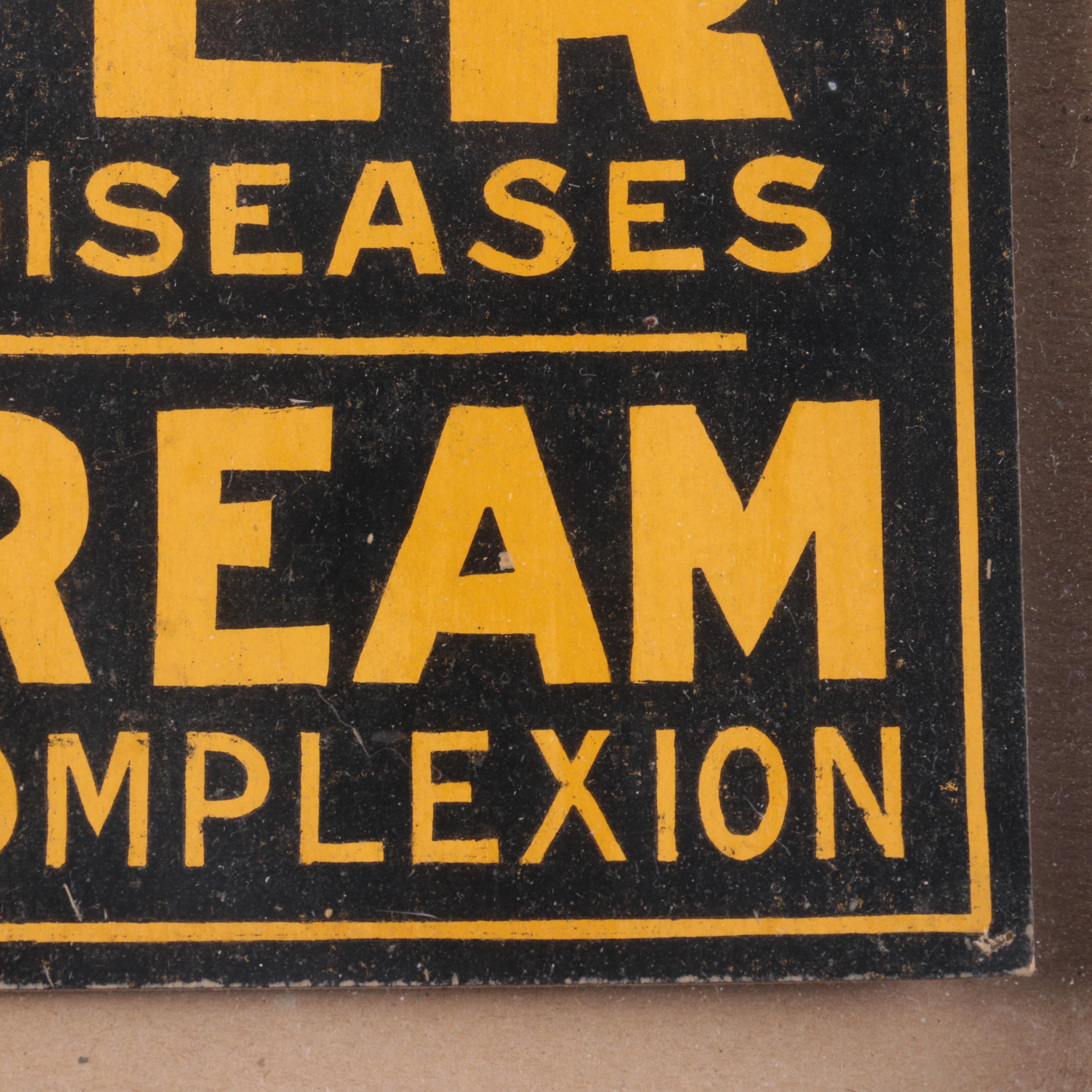 Framed "Dr. Lynas' Hair Grower Toilet Cream" Sign