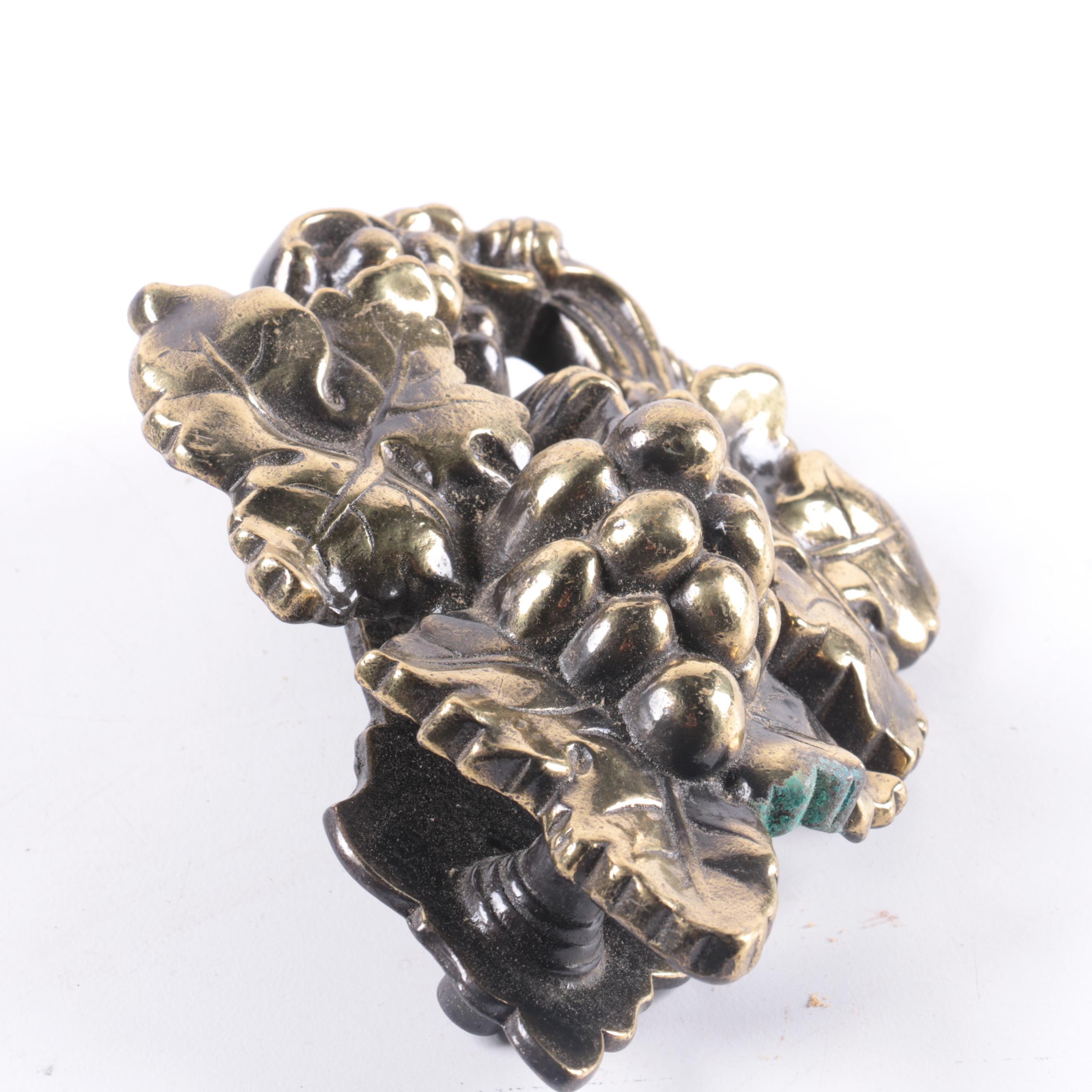 Brass Grape Leaf Motif Door Knocker