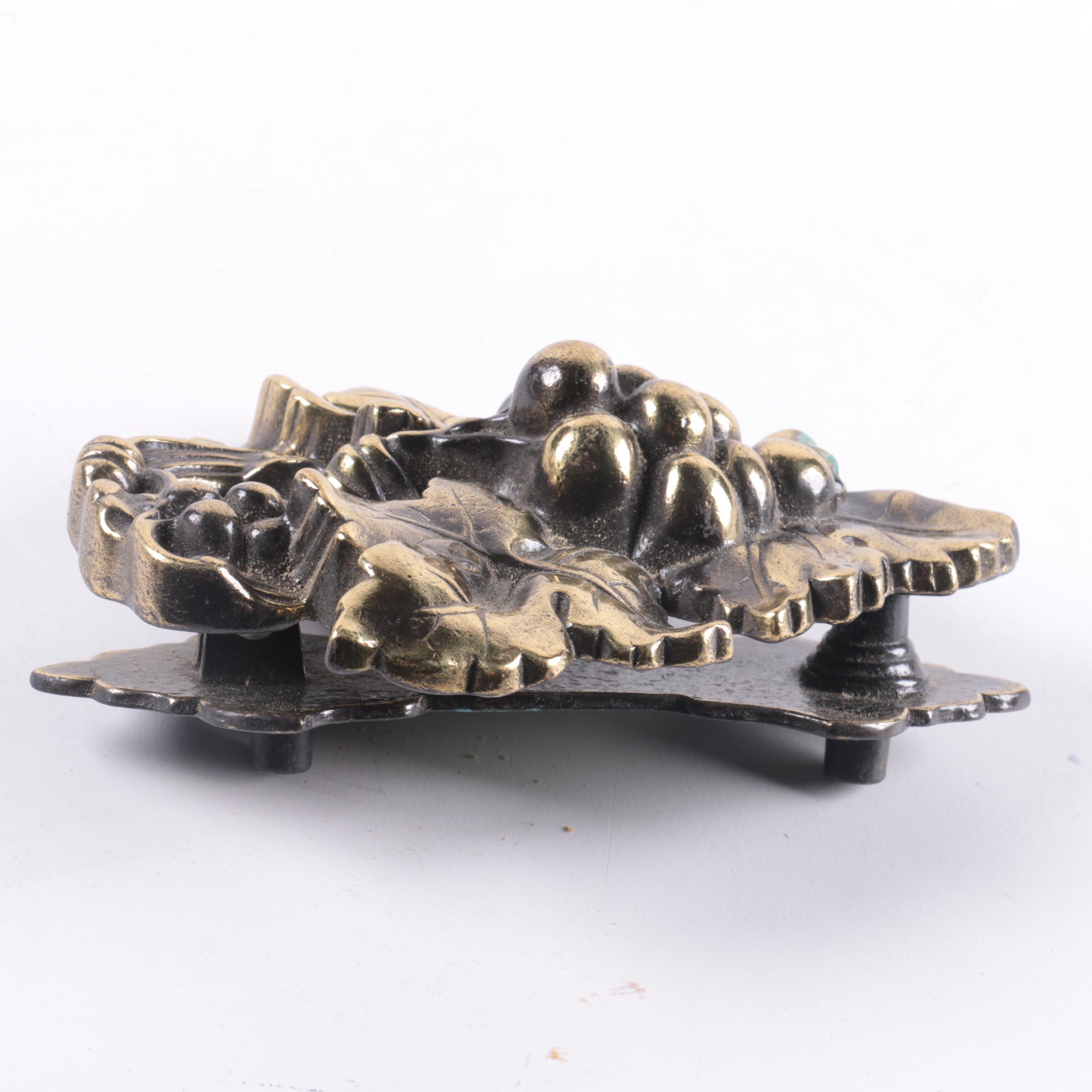 Brass Grape Leaf Motif Door Knocker