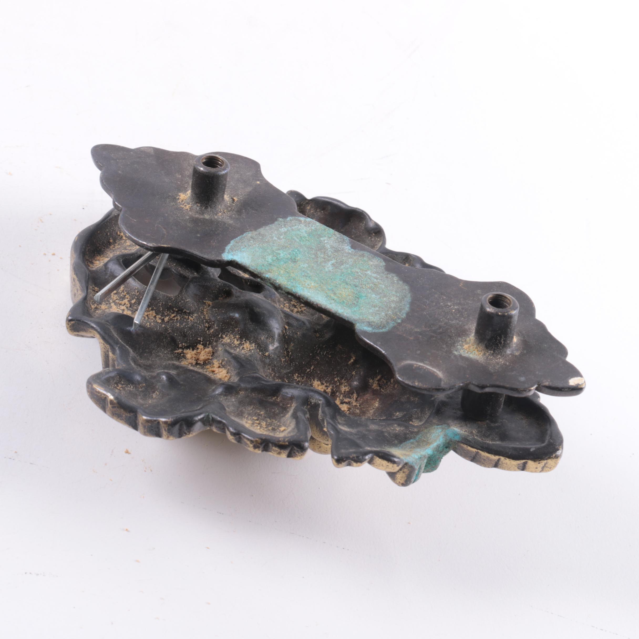 Brass Grape Leaf Motif Door Knocker