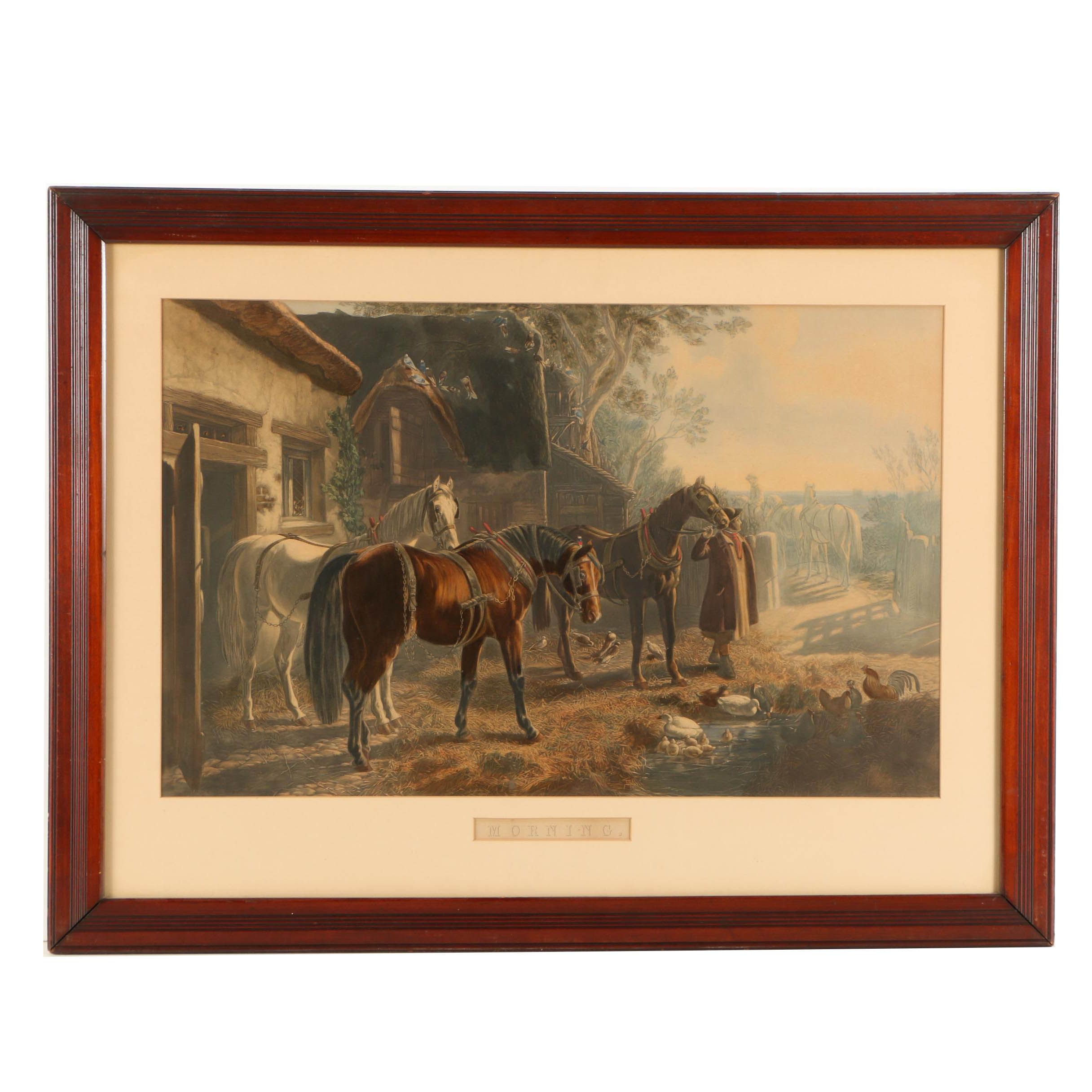 Etching With Aquatint After John Frederick Herring's "Morning"