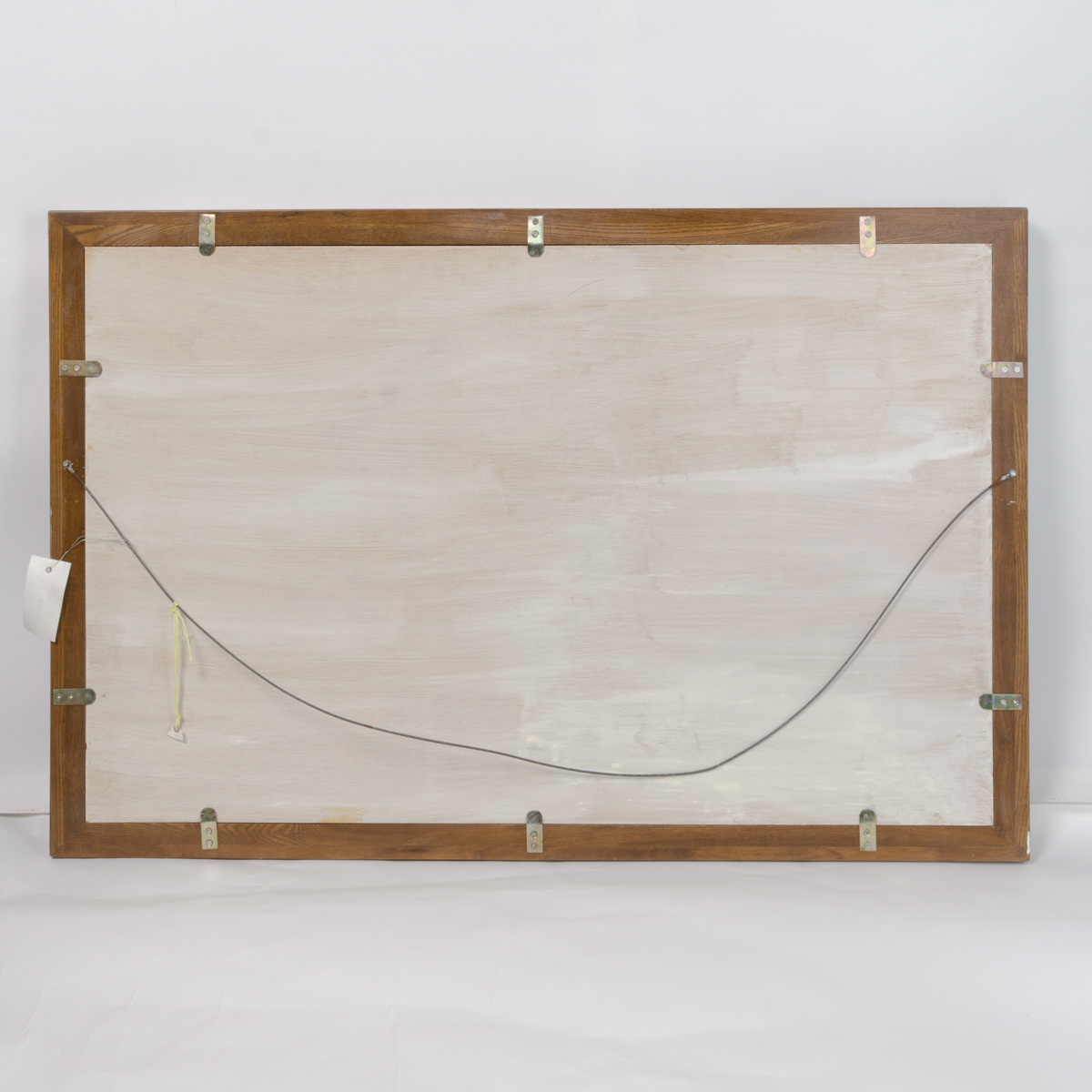 Wood Framed Mirror with Stained Glass Style Floral Motif