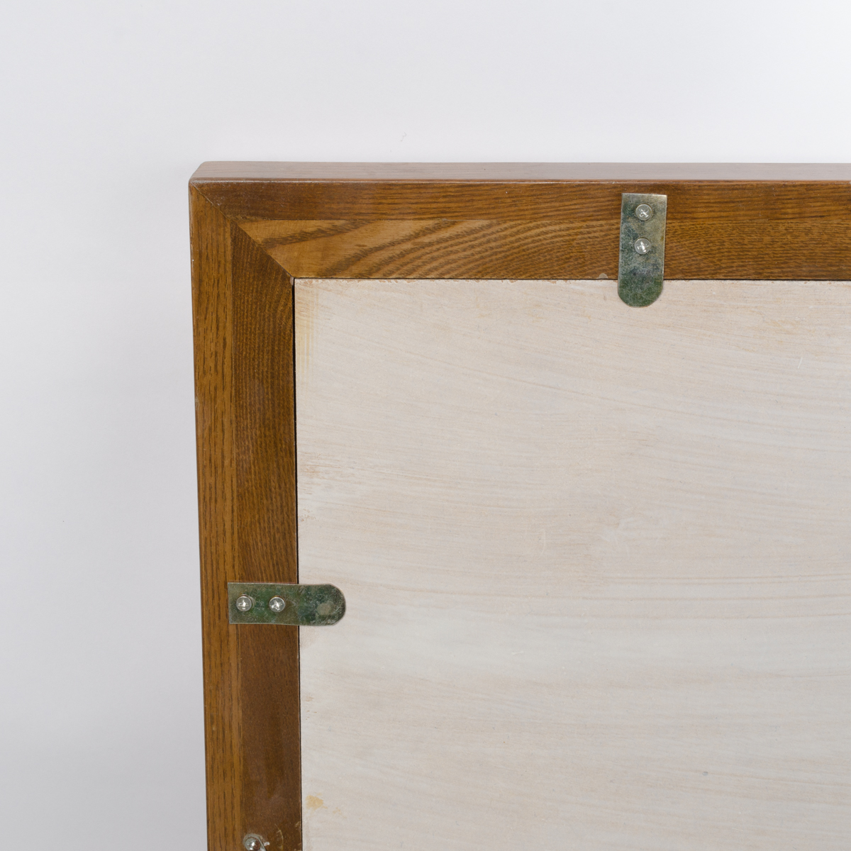 Wood Framed Mirror with Stained Glass Style Floral Motif