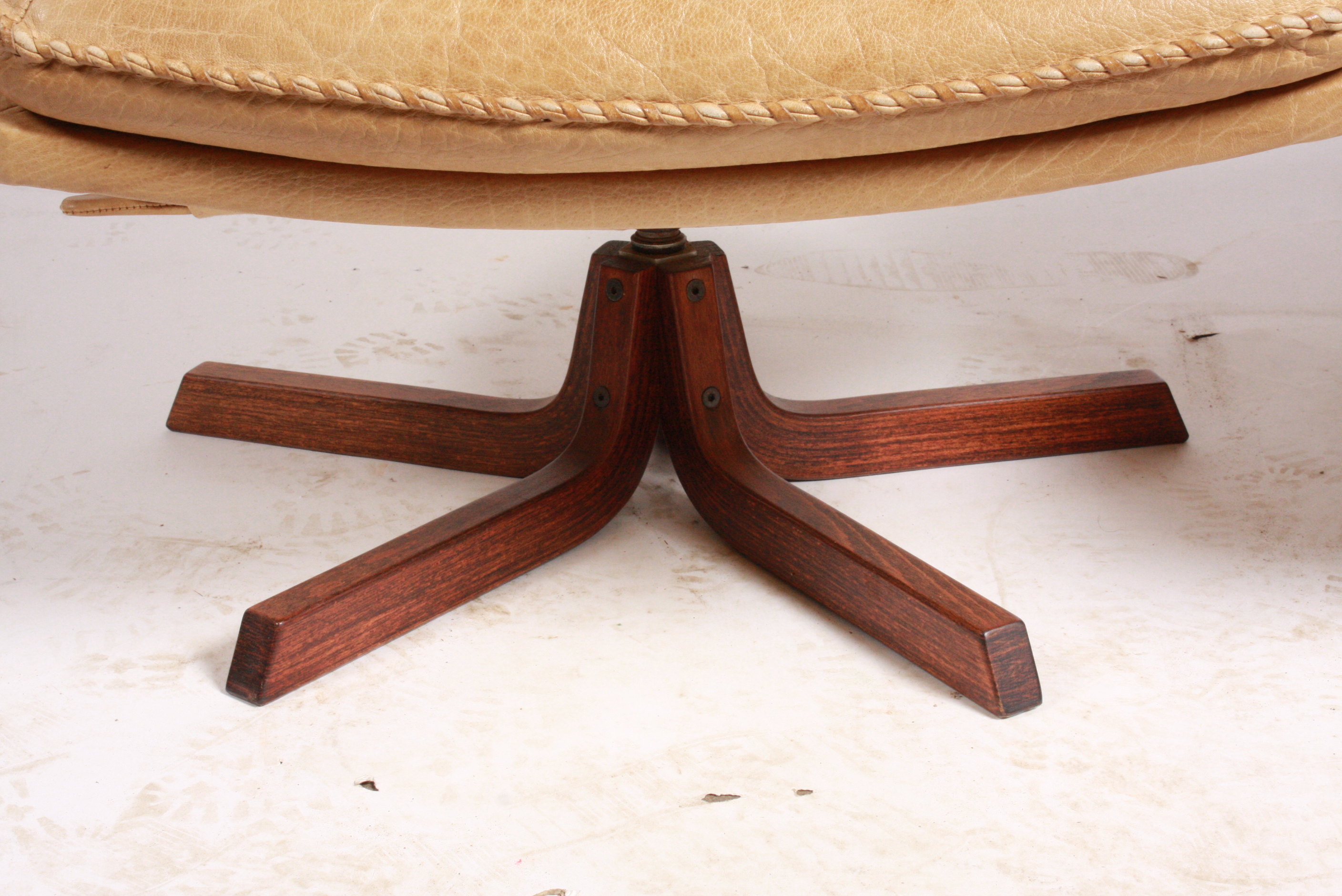 Danish Modern Blonde Leather Office Chairs