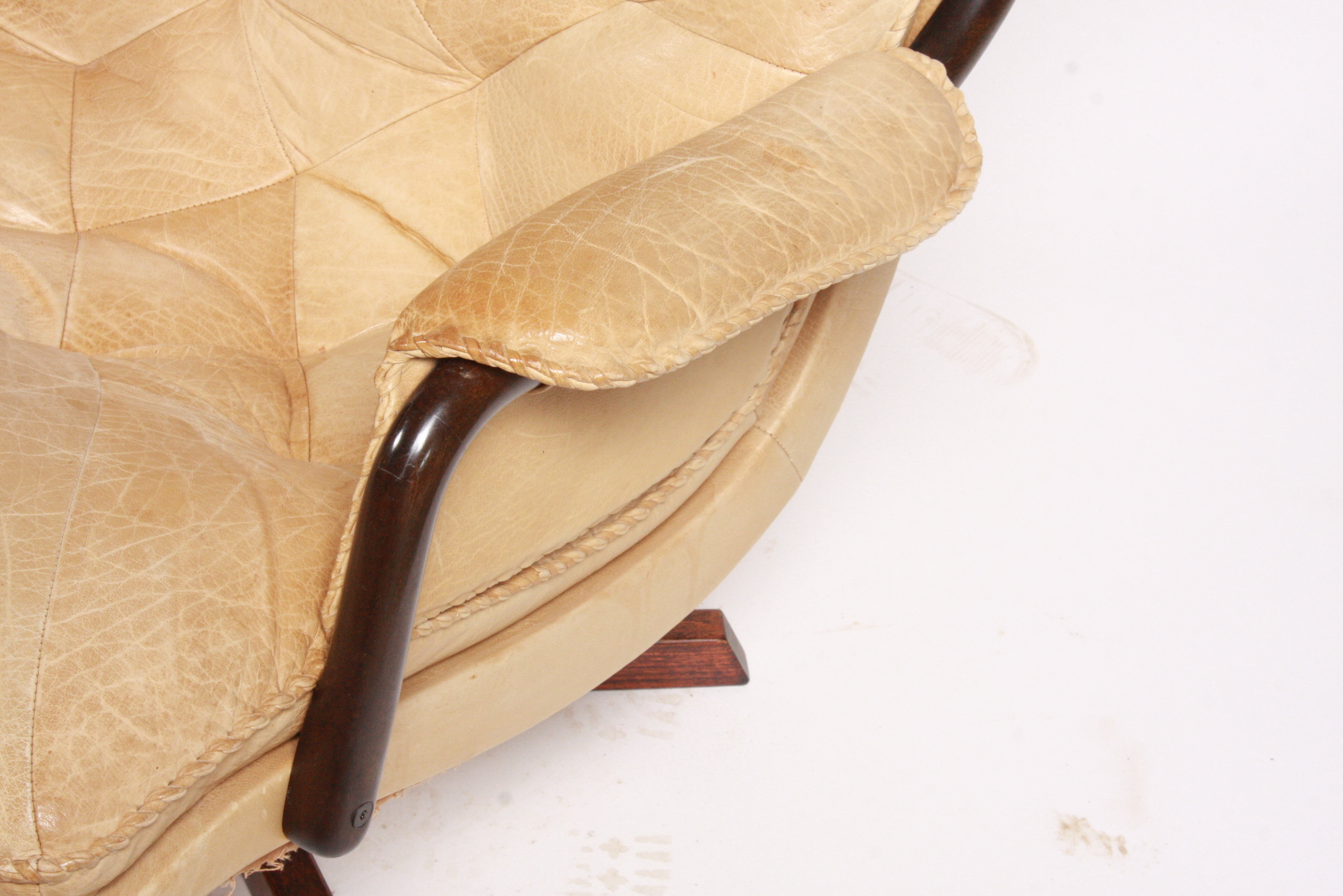 Danish Modern Blonde Leather Office Chairs